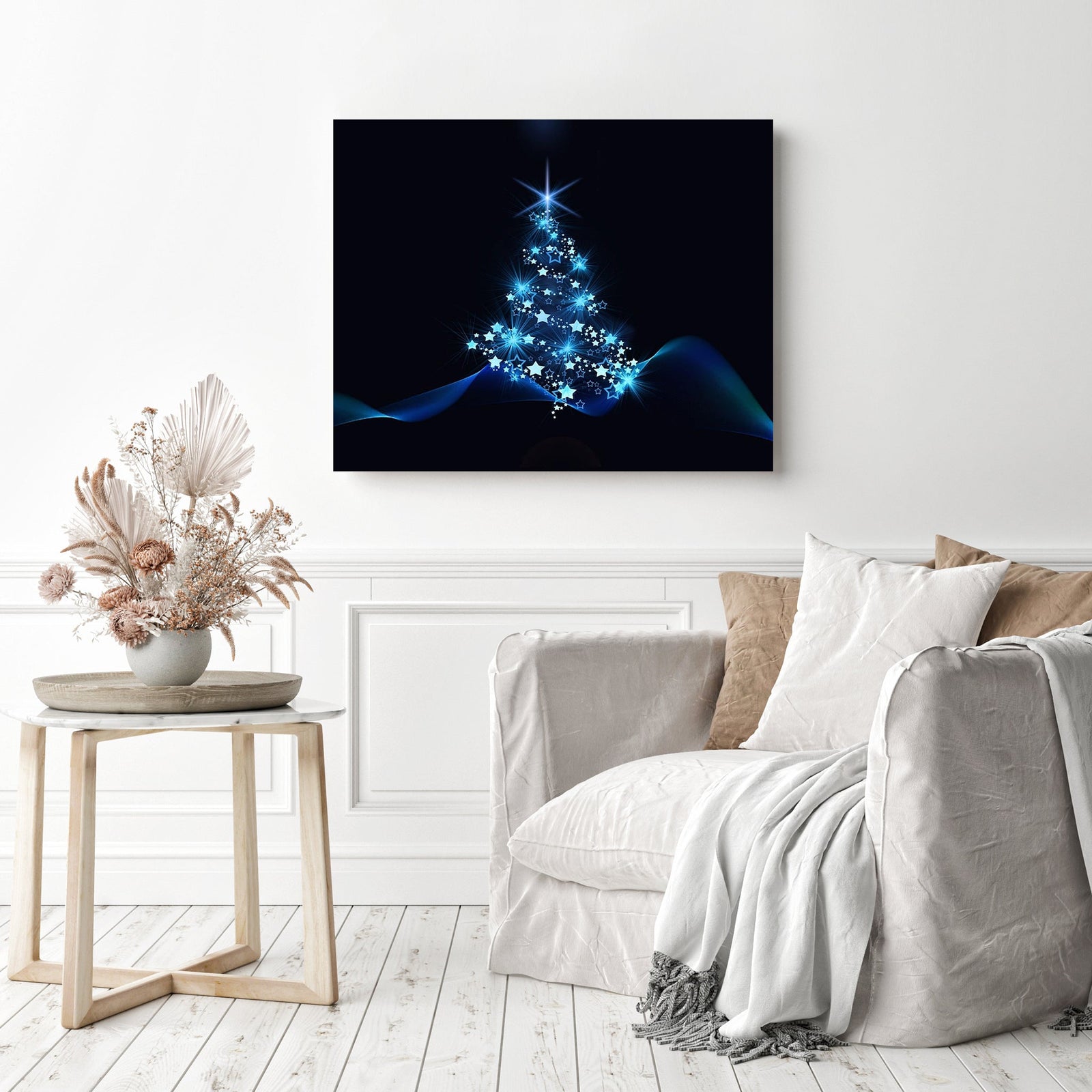 Illuminated Christmas Tree | Diamond Painting Displayed as Home Decor