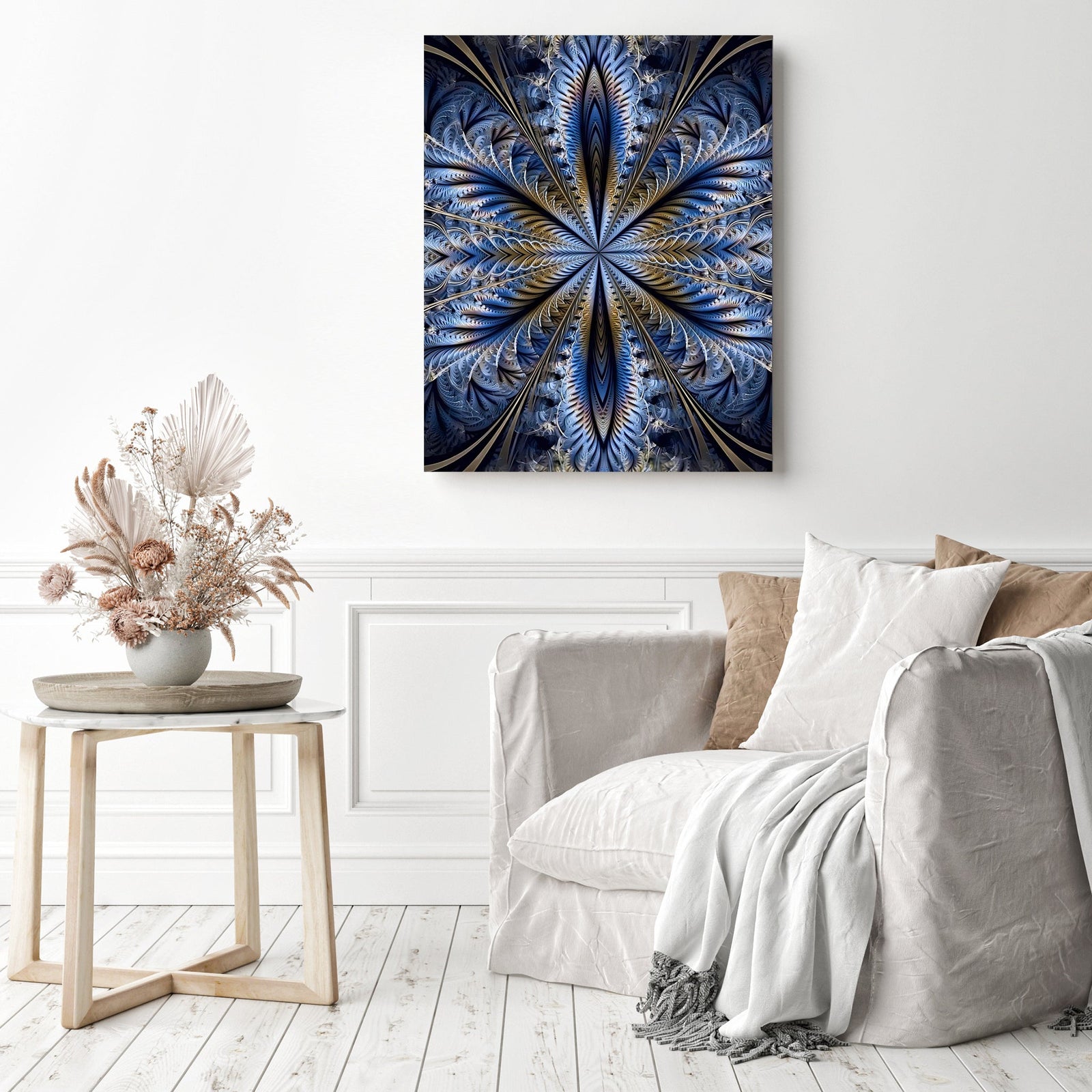 Fractal Snowflake | Diamond Painting Displayed as Home Decor