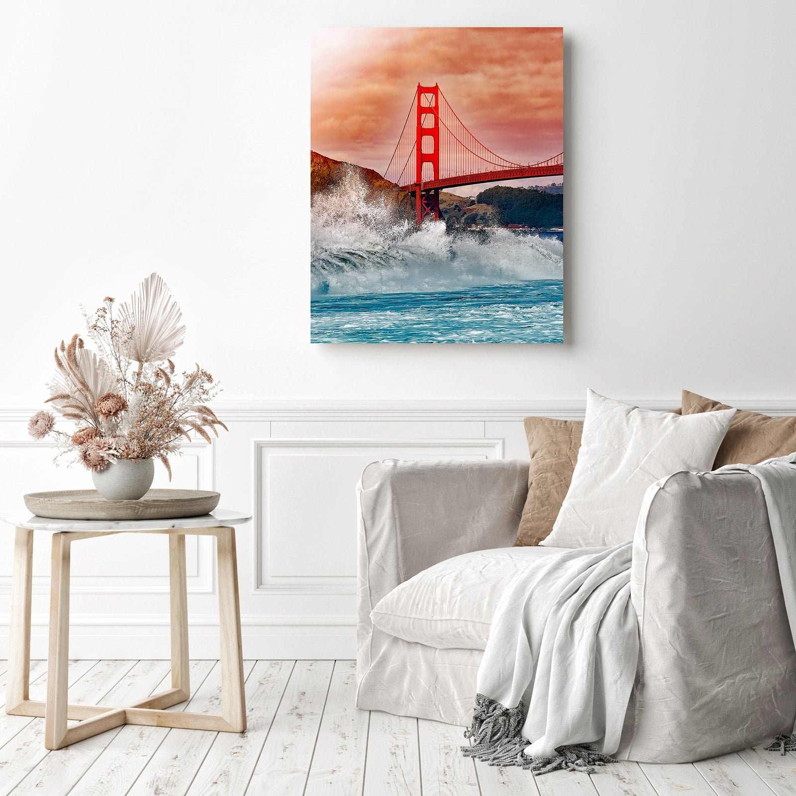 Golden Gate Bridge | Diamond Painting Displayed as Home Decor