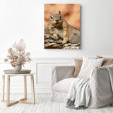 Lounging Squirrel | Diamond Painting Displayed as Home Decor