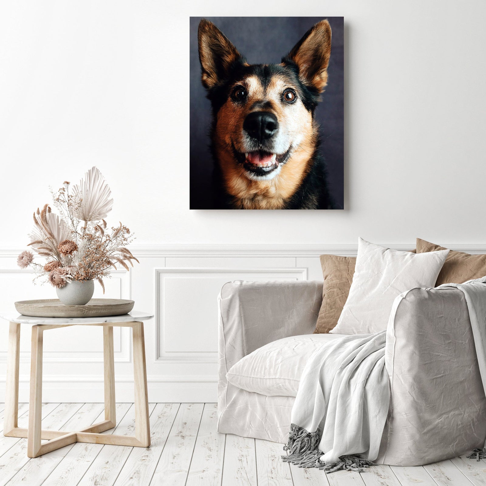 Black and tan german shepherd | Diamond Painting Displayed as Home Decor