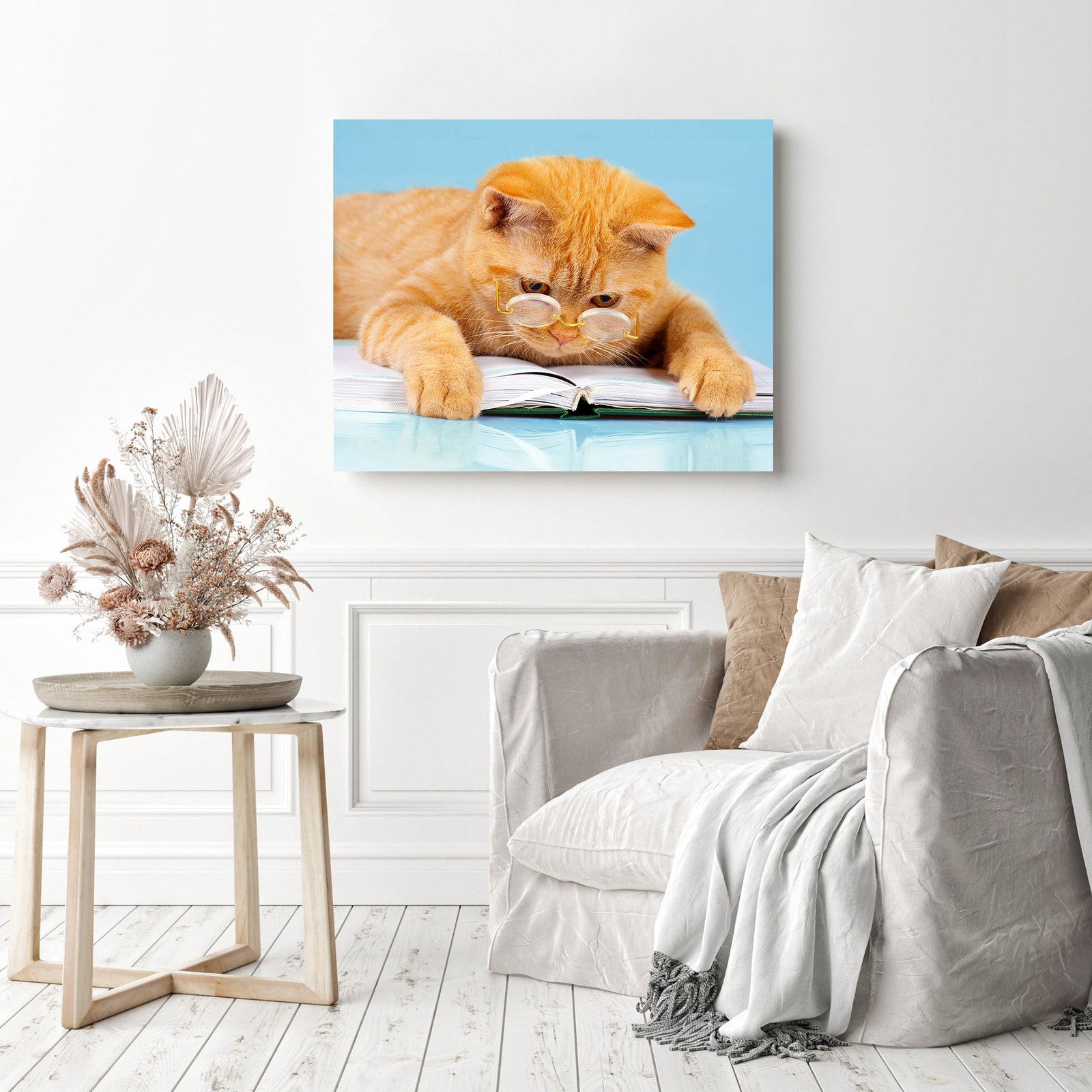 Clever Cat | Diamond Painting Displayed as Home Decor