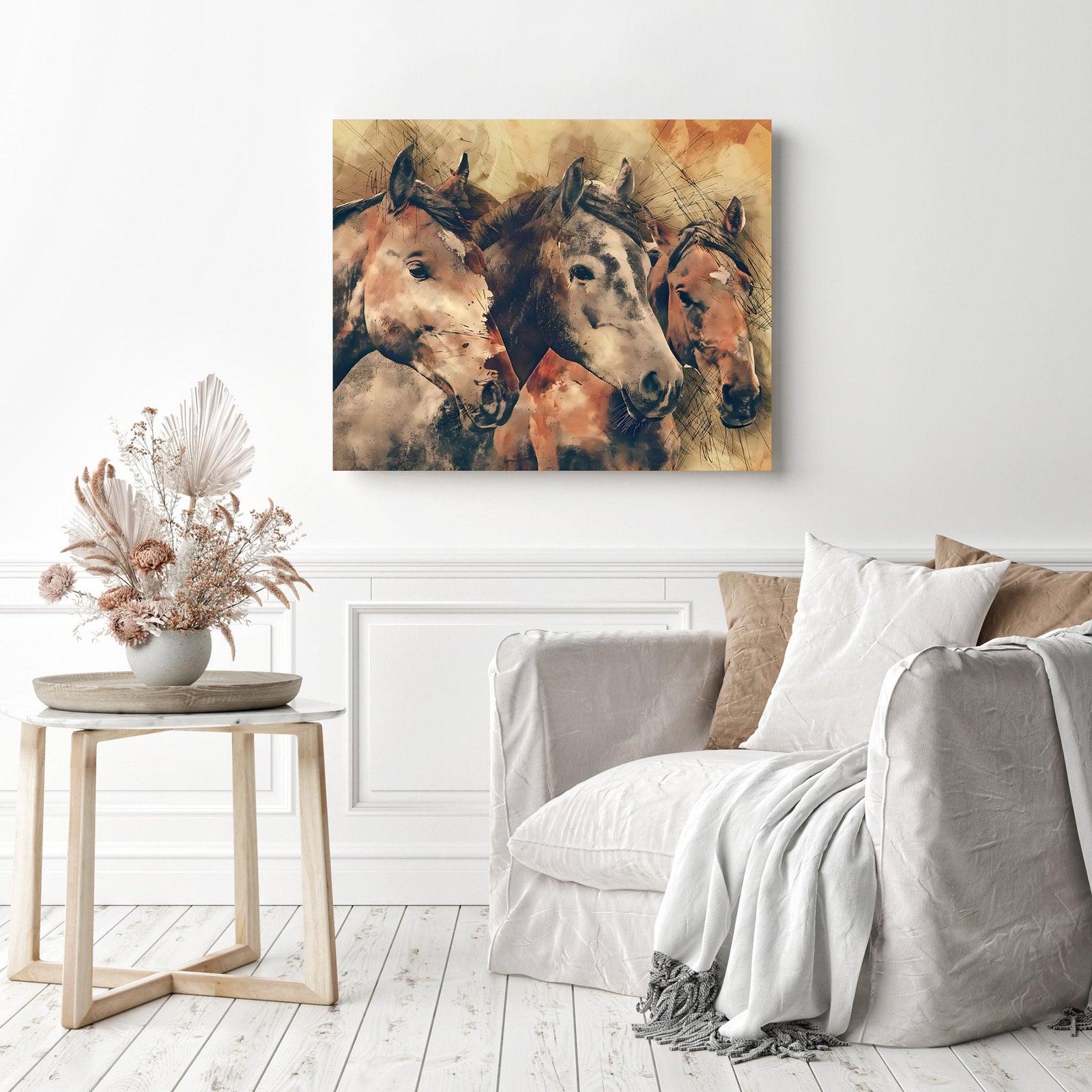 Horses | Diamond Painting Displayed as Home Decor