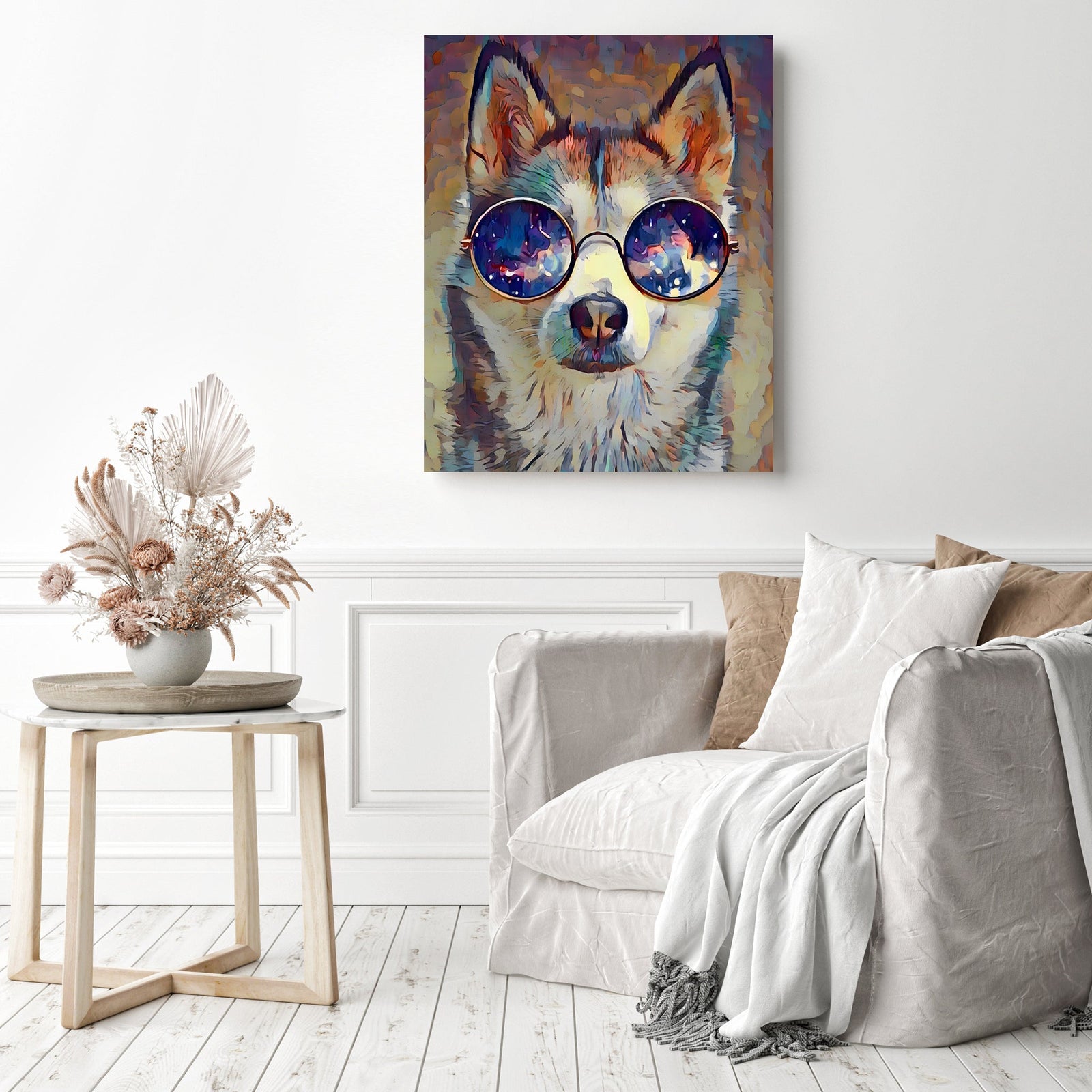 Husky | Diamond Painting Displayed as Home Decor