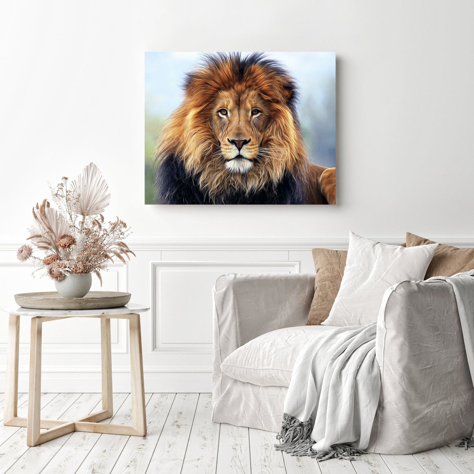 King lion | Diamond Painting Displayed as Home Decor