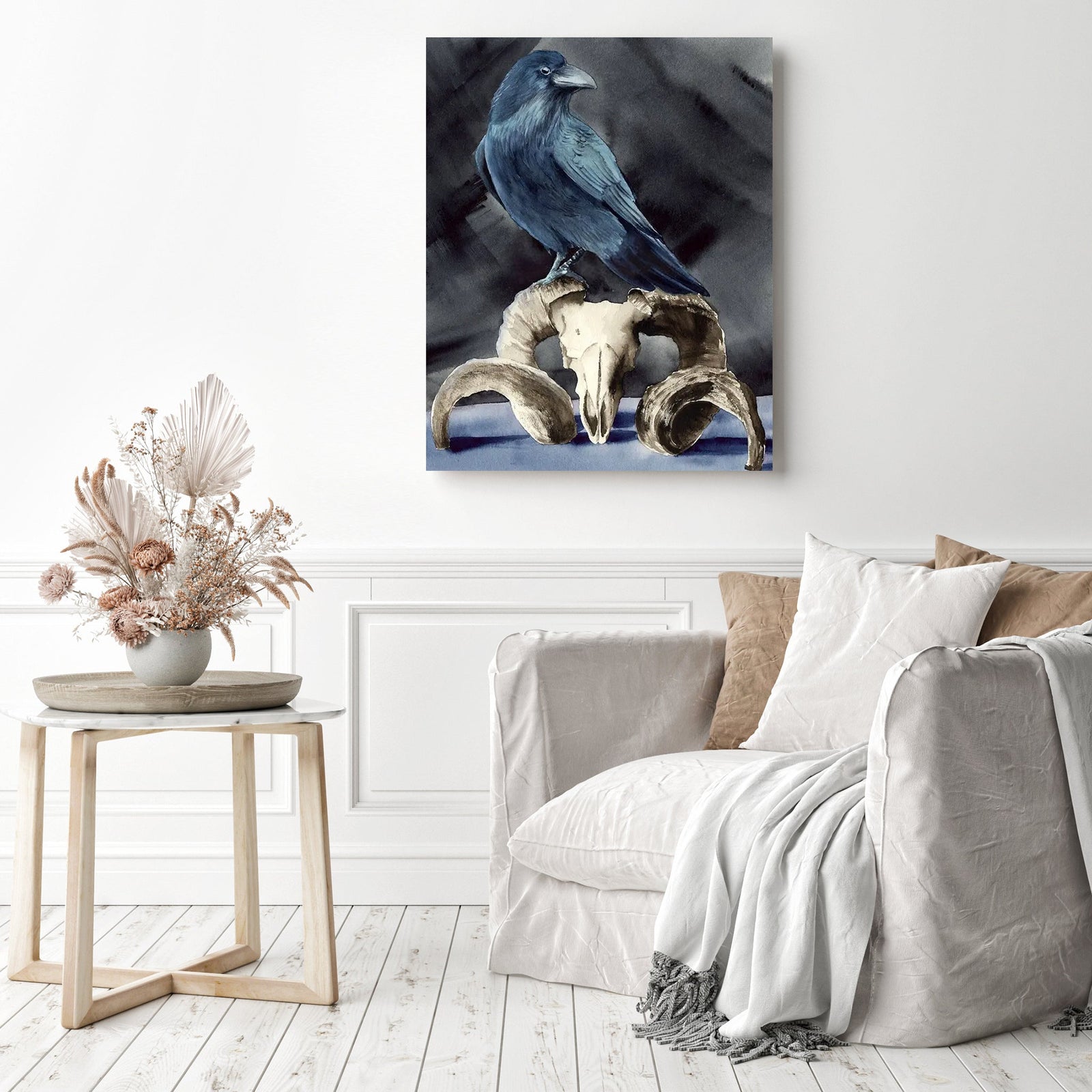 Raven | Diamond Painting Displayed as Home Decor