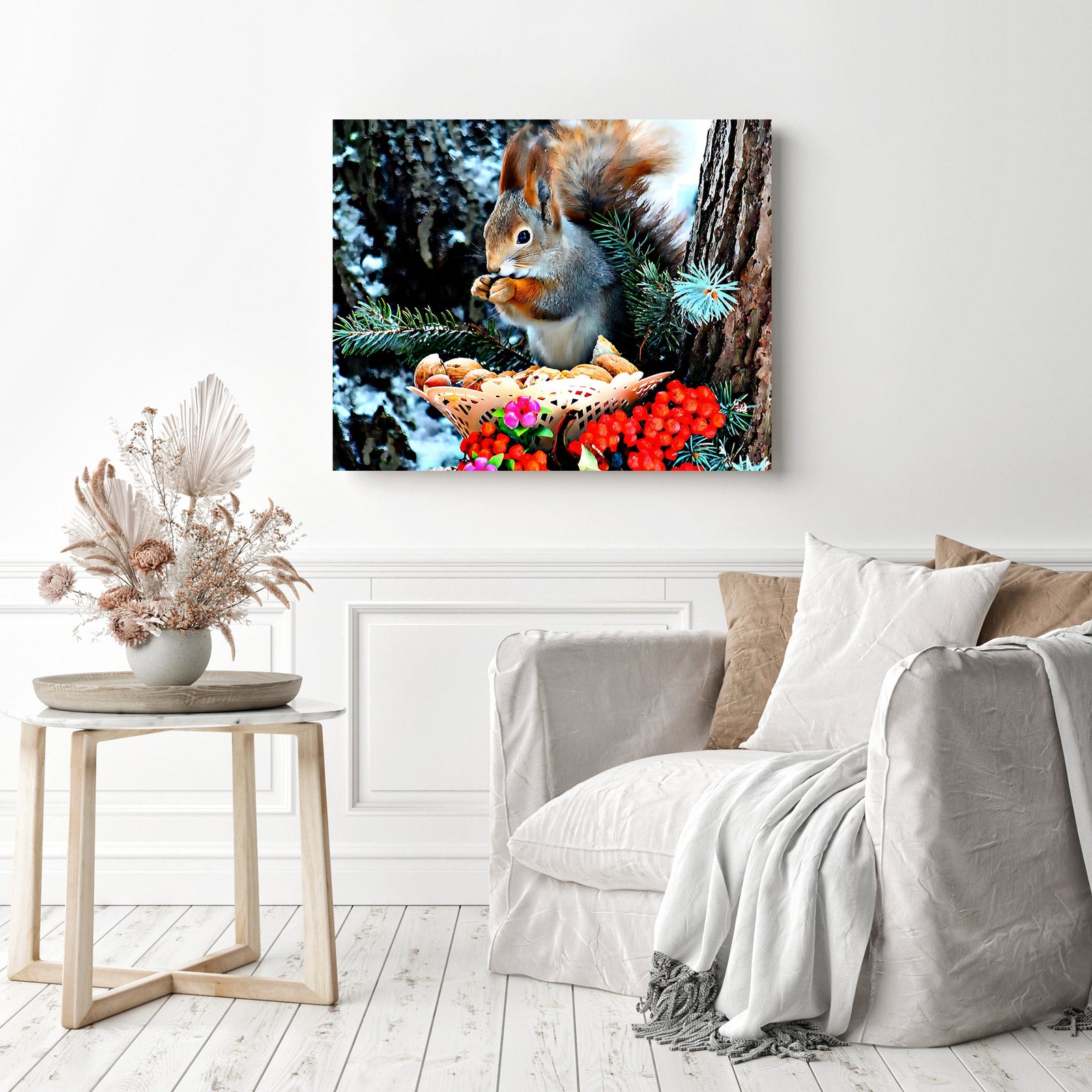 Squirrel | Diamond Painting Displayed as Home Decor