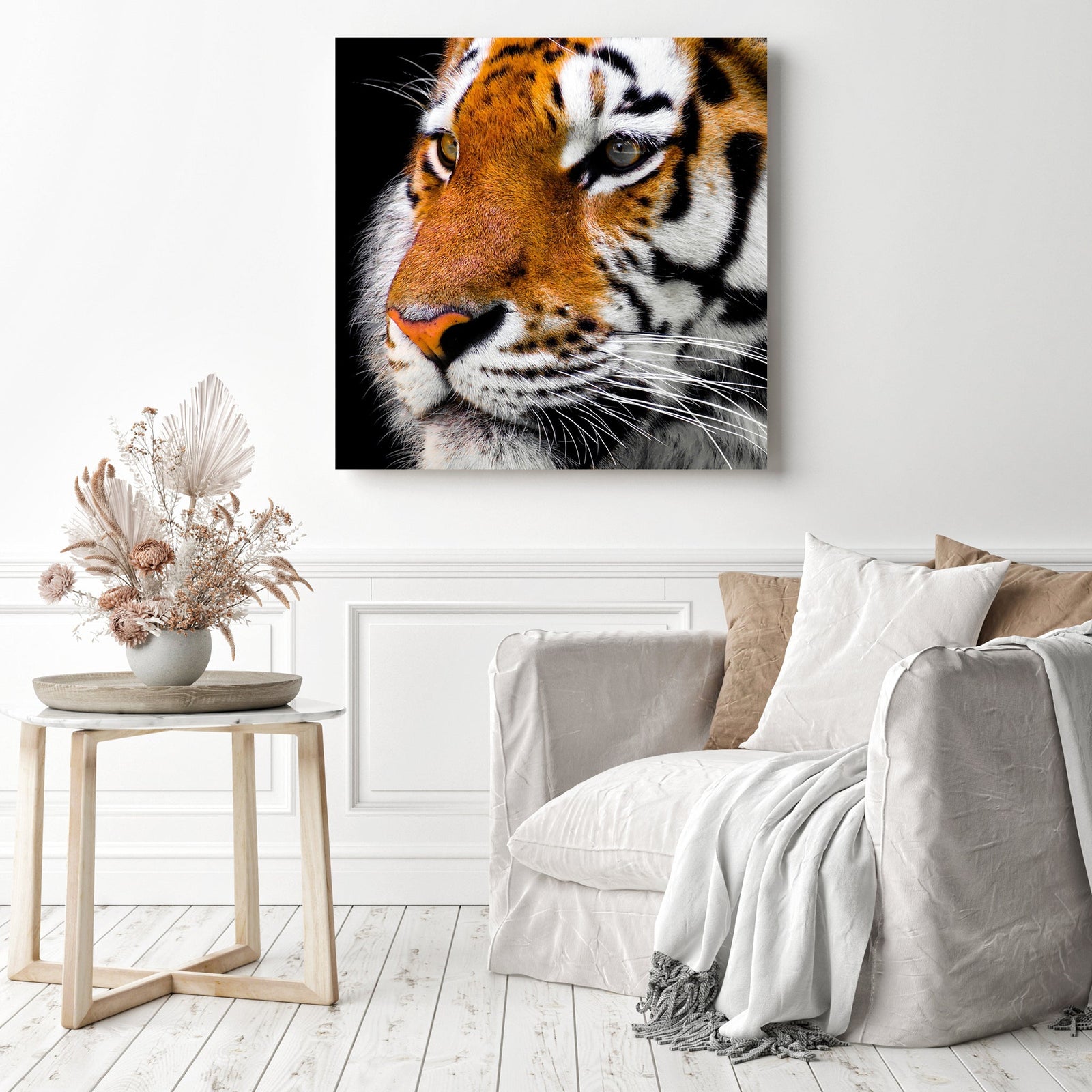 Tiger Close-up | Diamond Painting Displayed as Home Decor