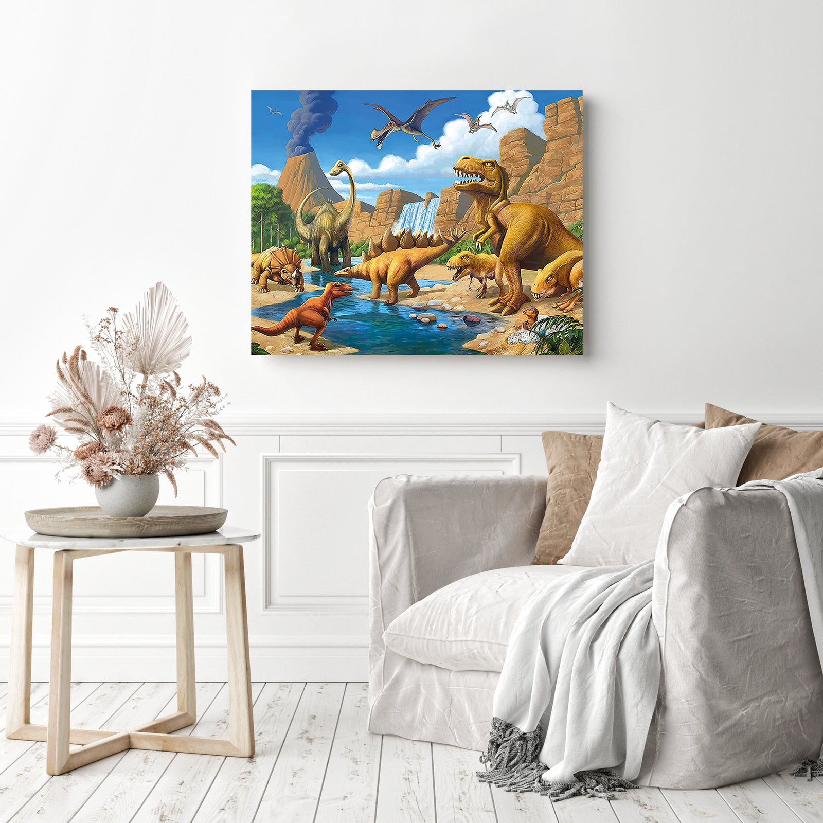 Dinosaurs | Diamond Painting Displayed as Home Decor