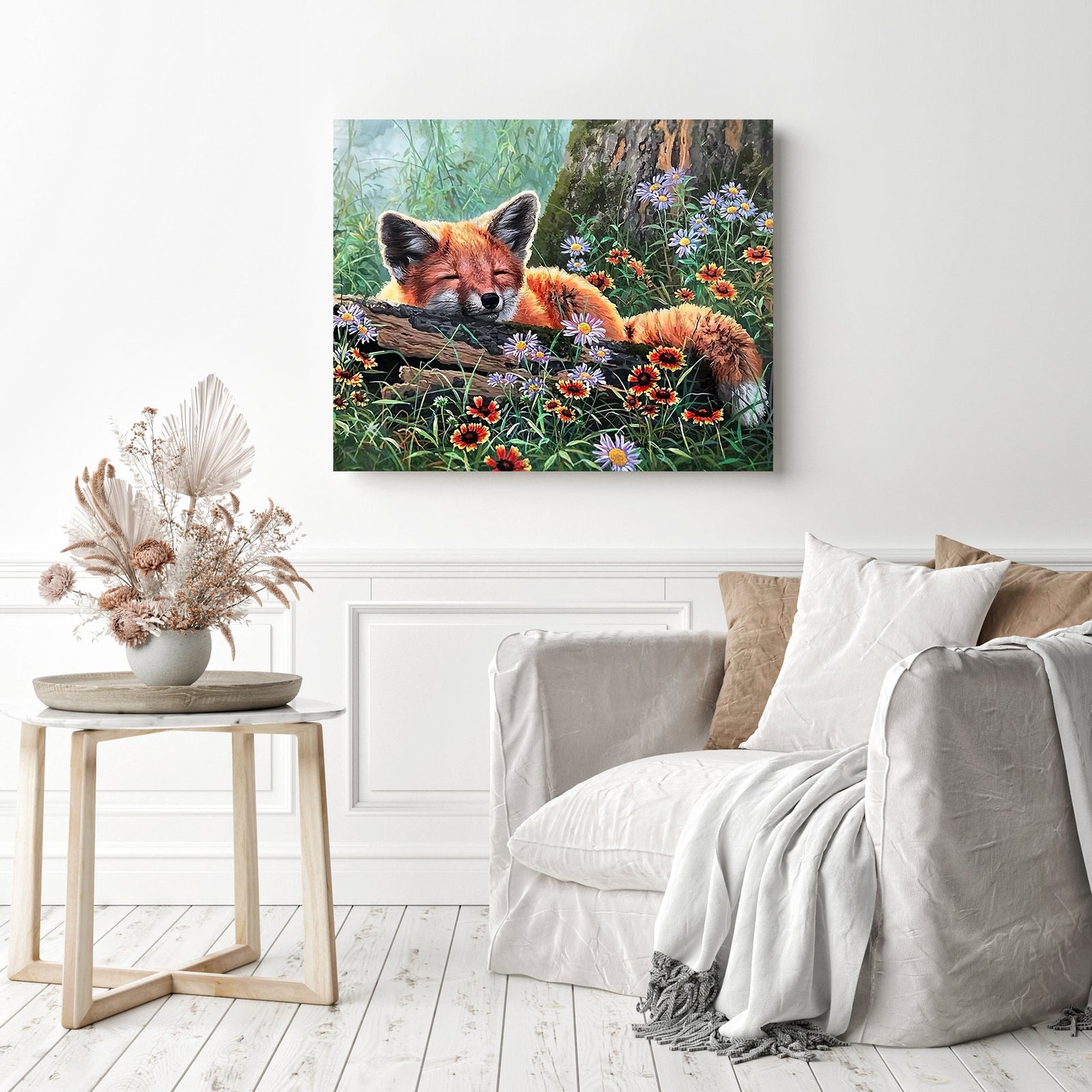 Lovely Fox | Diamond Painting Displayed as Home Decor