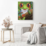 Lovely Frog | Diamond Painting Displayed as Home Decor
