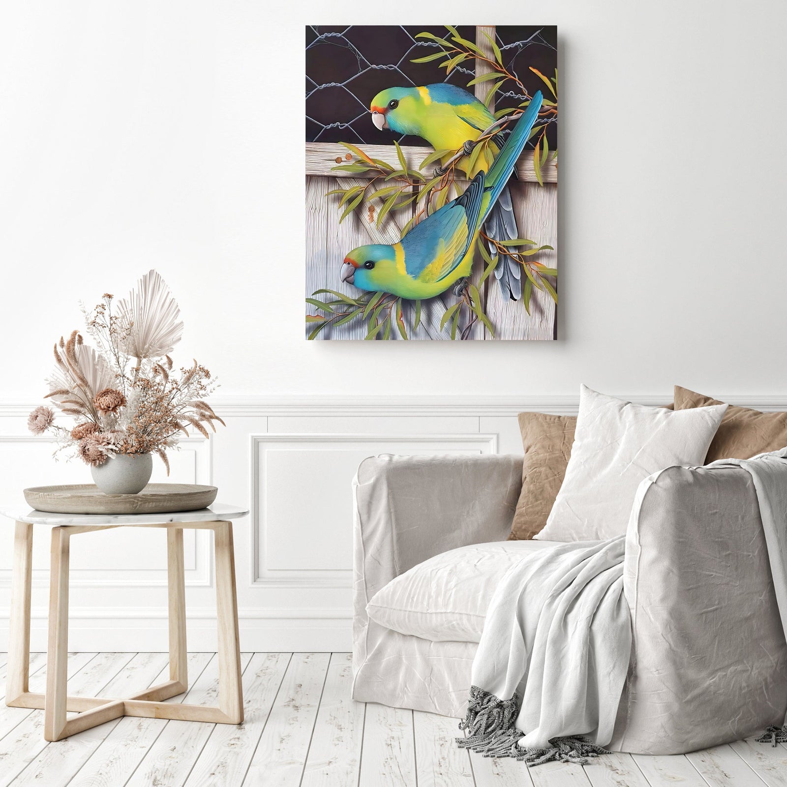 Mallee Ringnecks | Diamond Painting Displayed as Home Decor