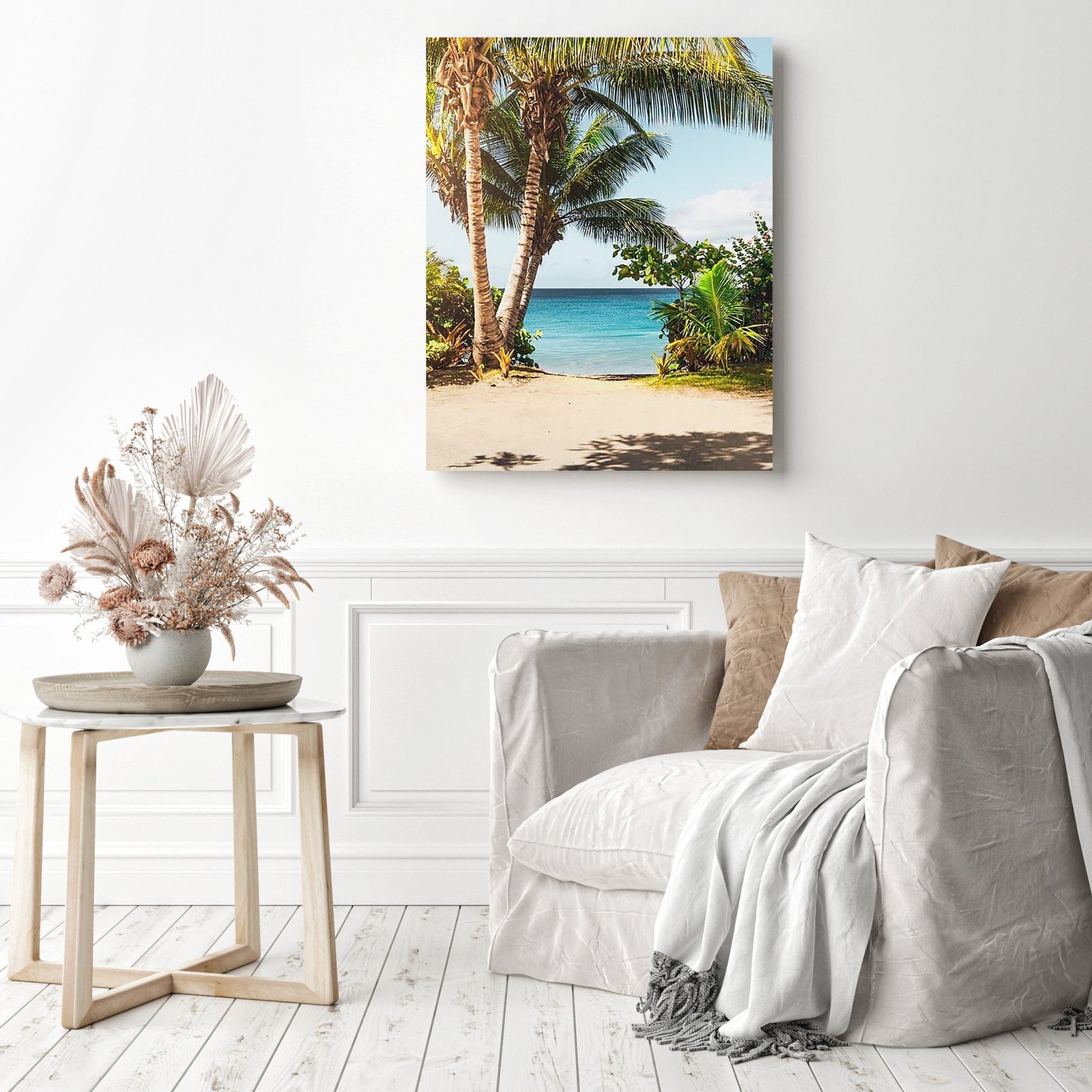 Relaxing Beach | Diamond Painting Displayed as Home Decor