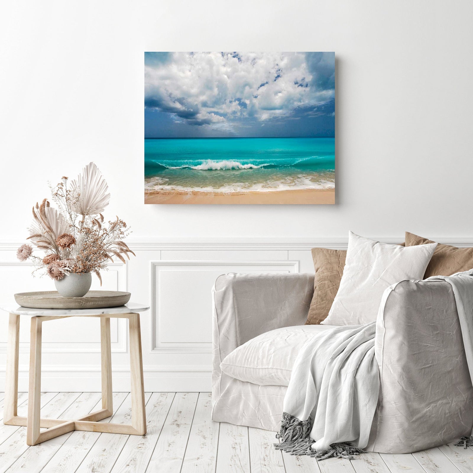 Summer Beach | Diamond Painting Displayed as Home Decor