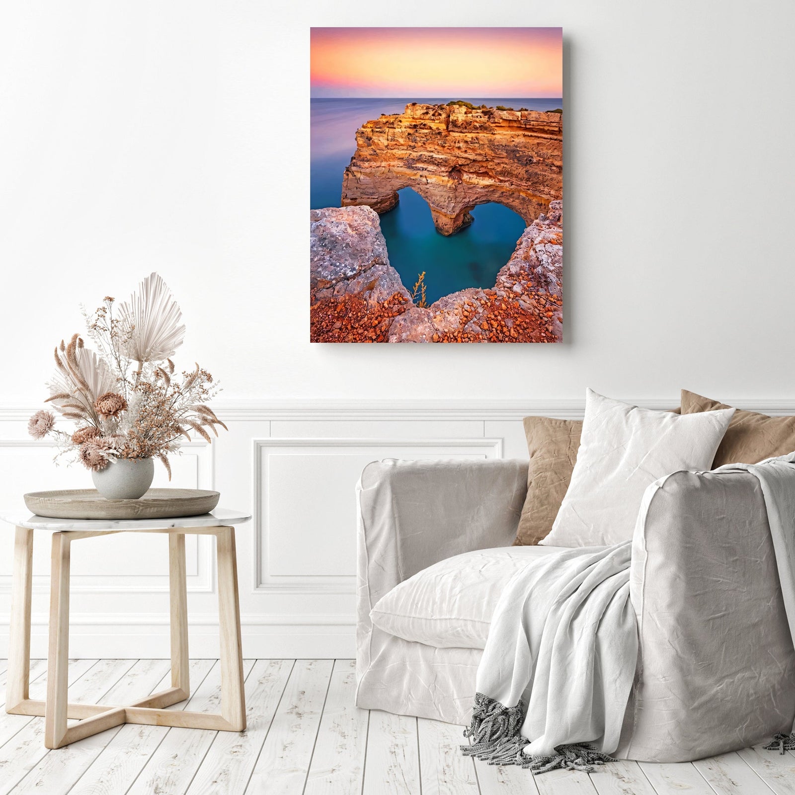 Marinha Beach Portugal | Diamond Painting Displayed as Home Decor