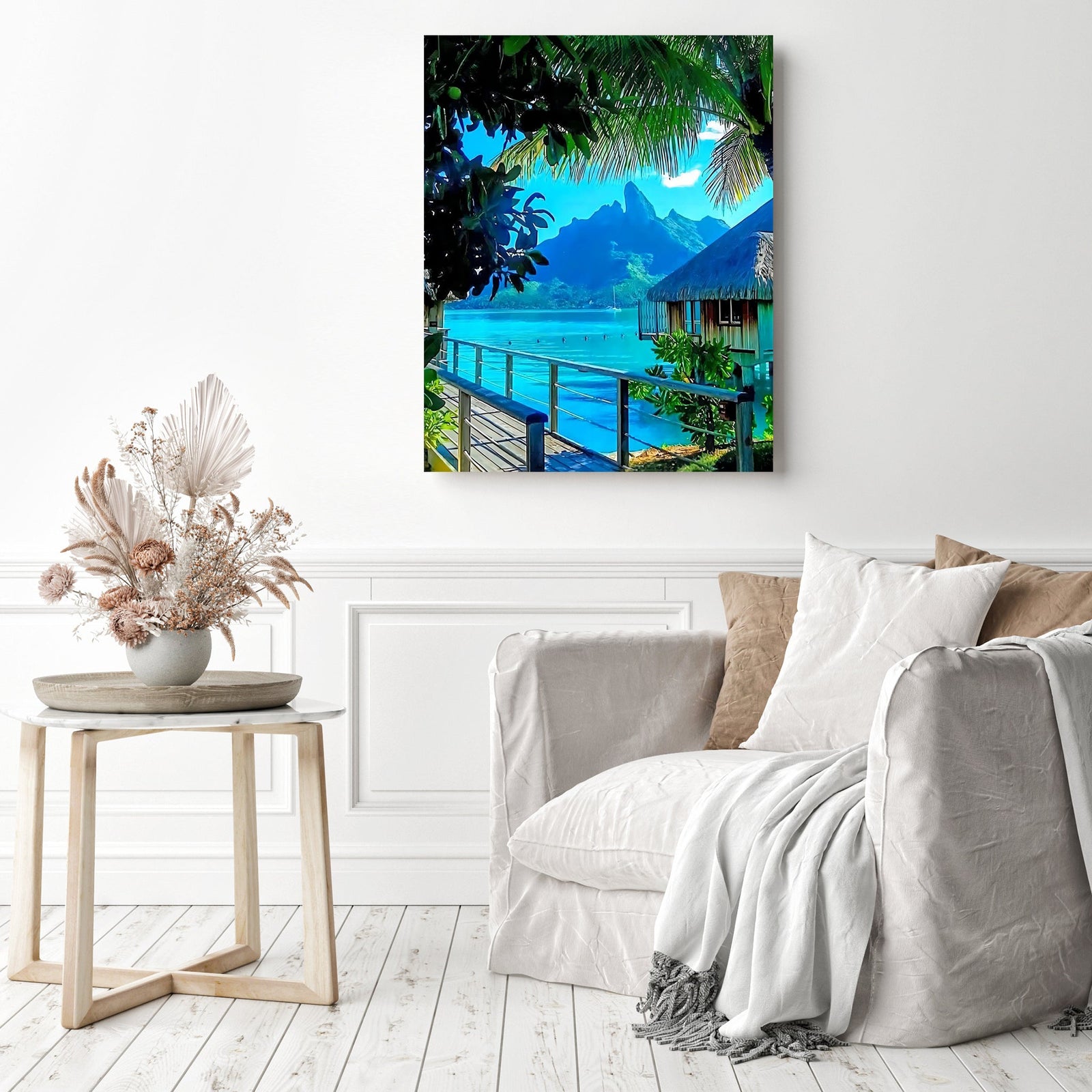 Beautiful Island | Diamond Painting Displayed as Home Decor