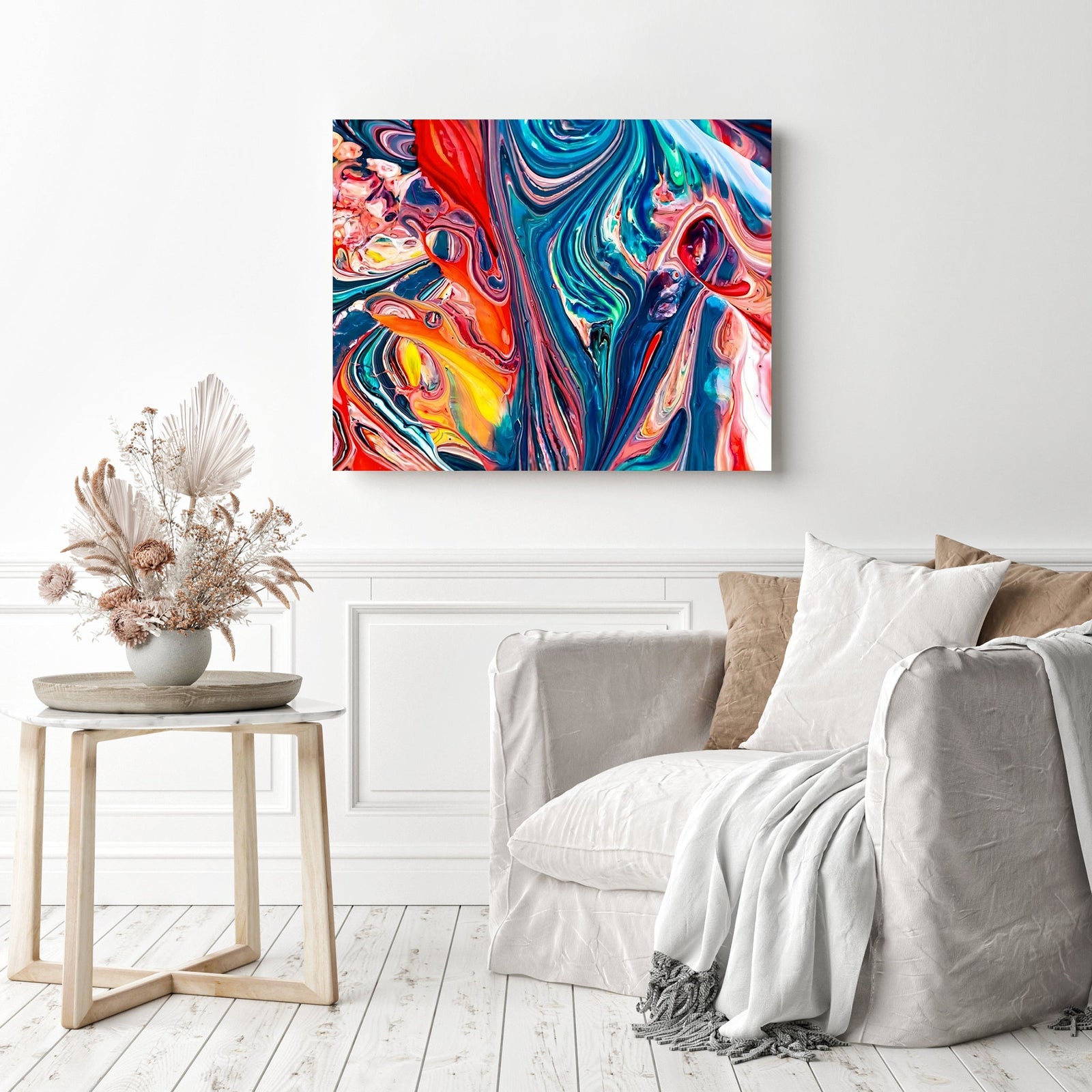 Abstract Color Blend | Diamond Painting Displayed as Home Decor