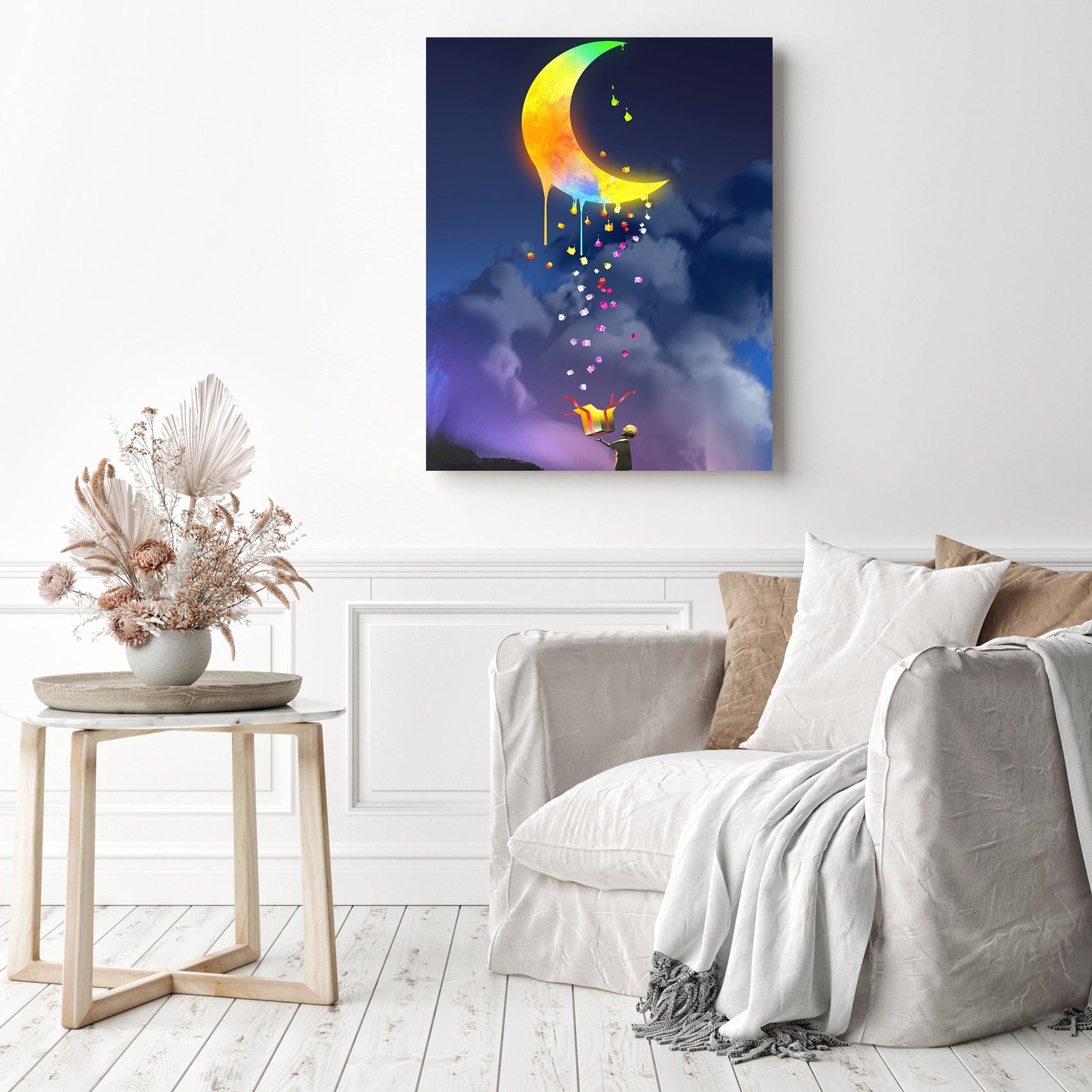 Moon Gift | Diamond Painting Displayed as Home Decor