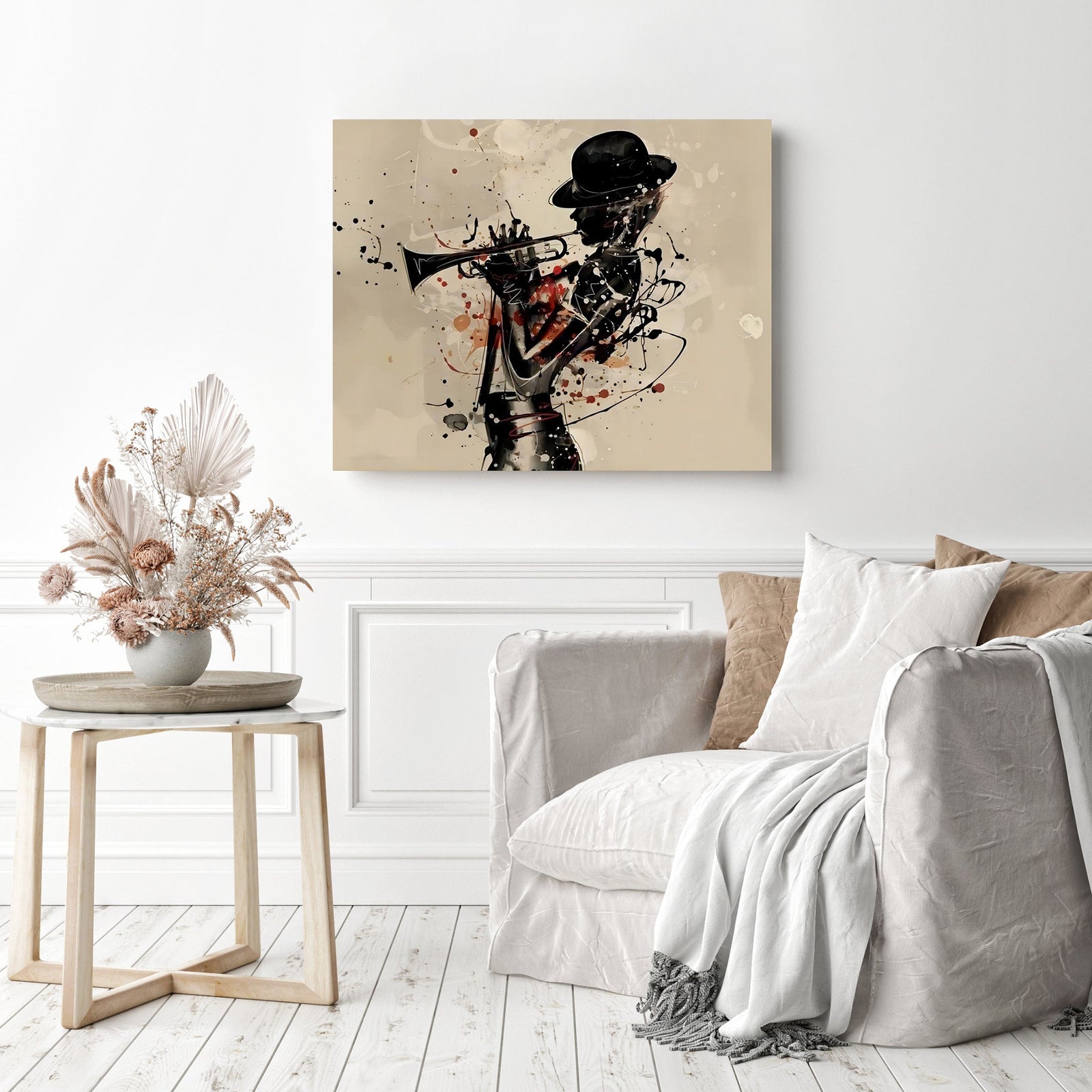 Trumpeter | Diamond Painting Displayed as Home Decor