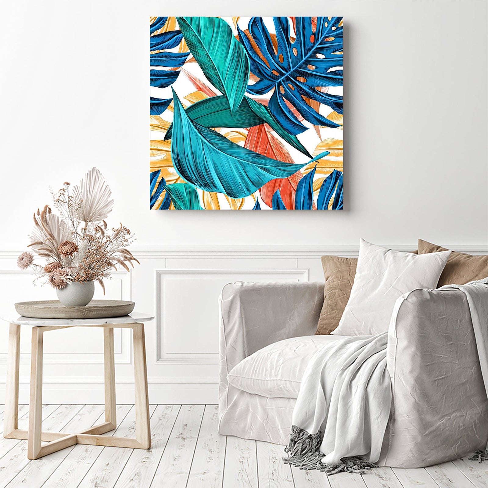 Leaves | Diamond Painting Displayed as Home Decor