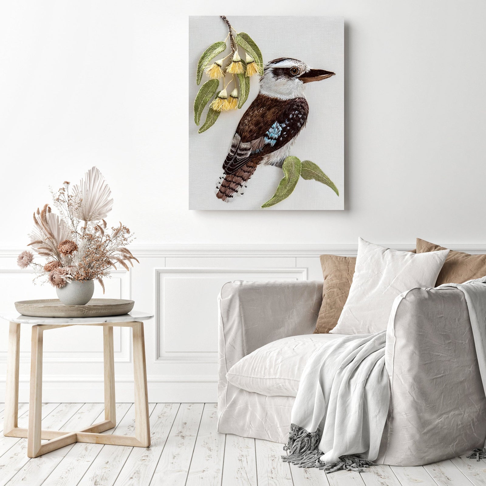 Kookaburra | Diamond Painting Displayed as Home Decor