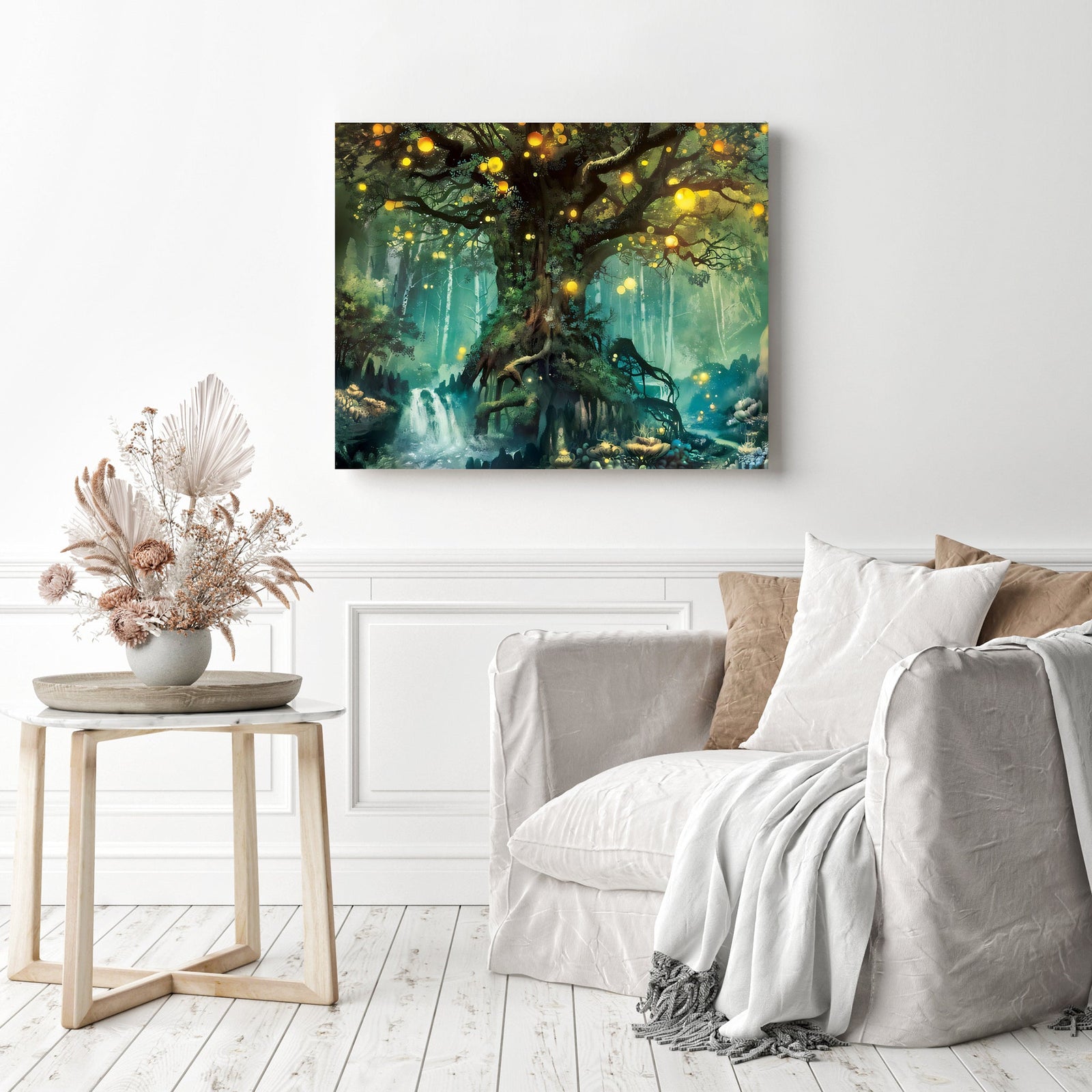 Fantasy Magic Lamp Tree | Diamond Painting Displayed as Home Decor