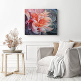Beautiful Pink Colorful Abstract Flower | Diamond Painting Displayed as Home Decor