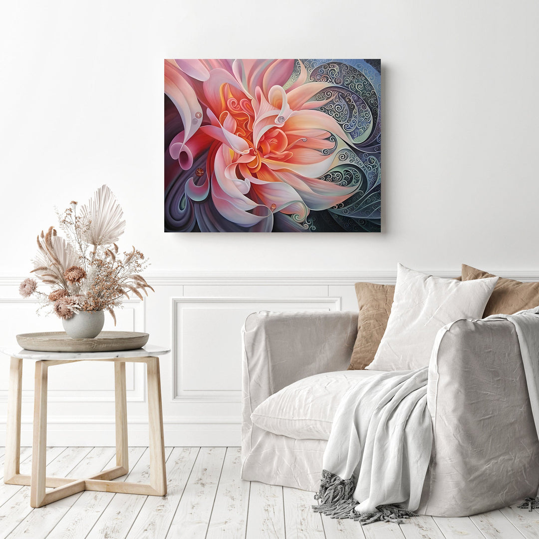 Beautiful Pink Colorful Abstract Flower | Diamond Painting