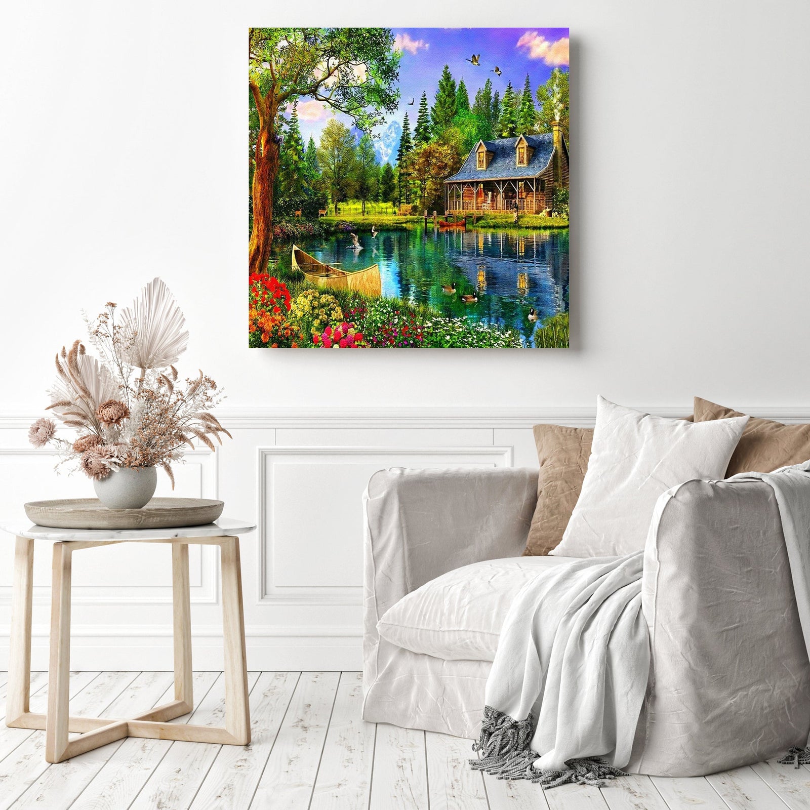 Dream Cottage | Diamond Painting Displayed as Home Decor