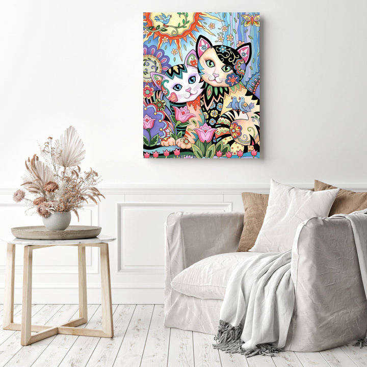 Cartoon Abstract Colorful Cats Lover | Diamond Painting