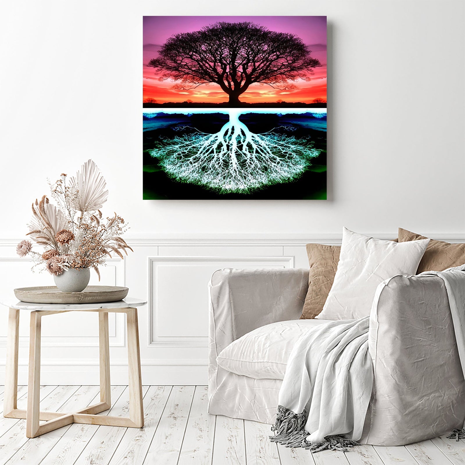 Colorful Fantasy Tree Different Reflection | Diamond Painting Displayed as Home Decor