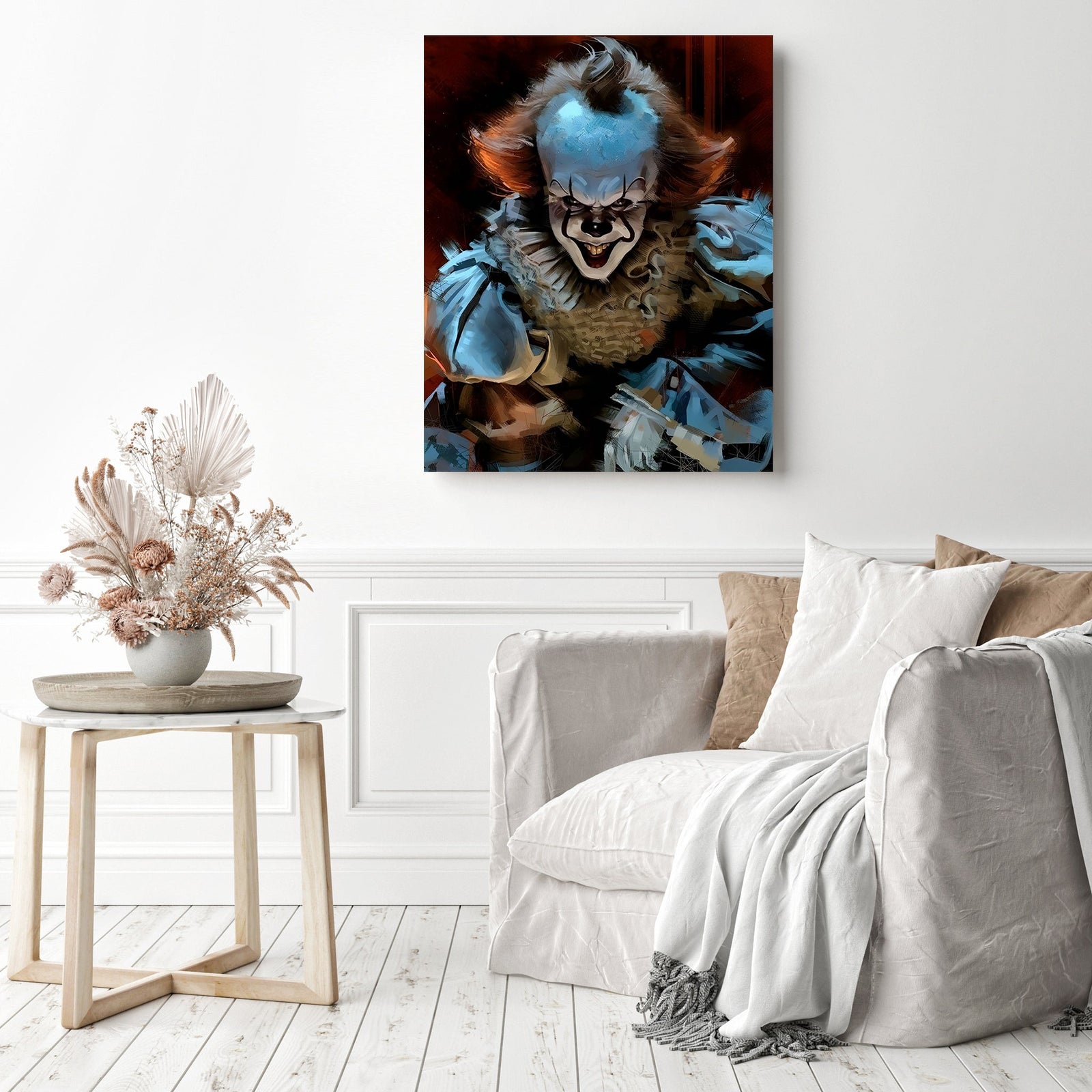 Horror Clown | Diamond Painting Displayed as Home Decor