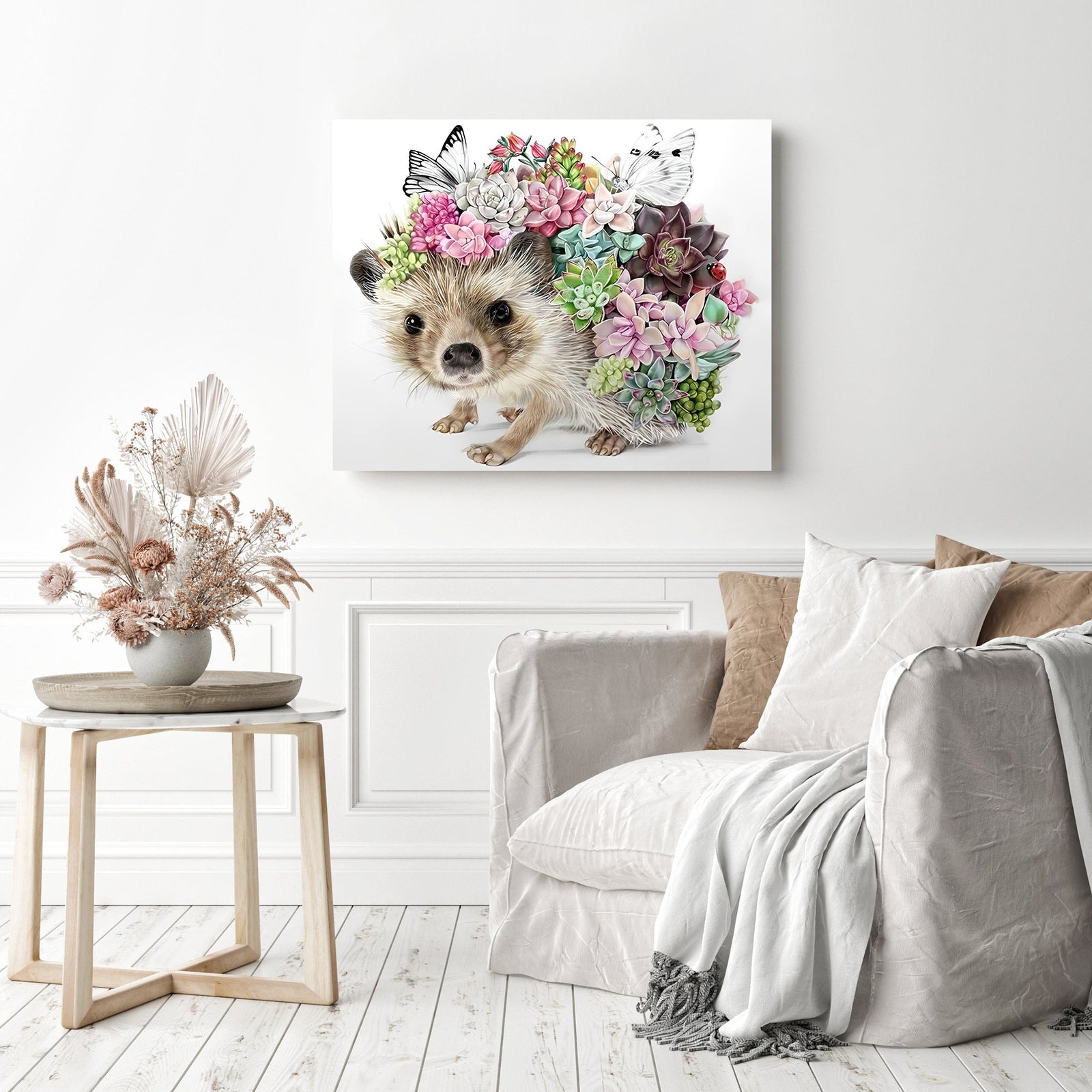 Hedgehog | Diamond Painting Displayed as Home Decor