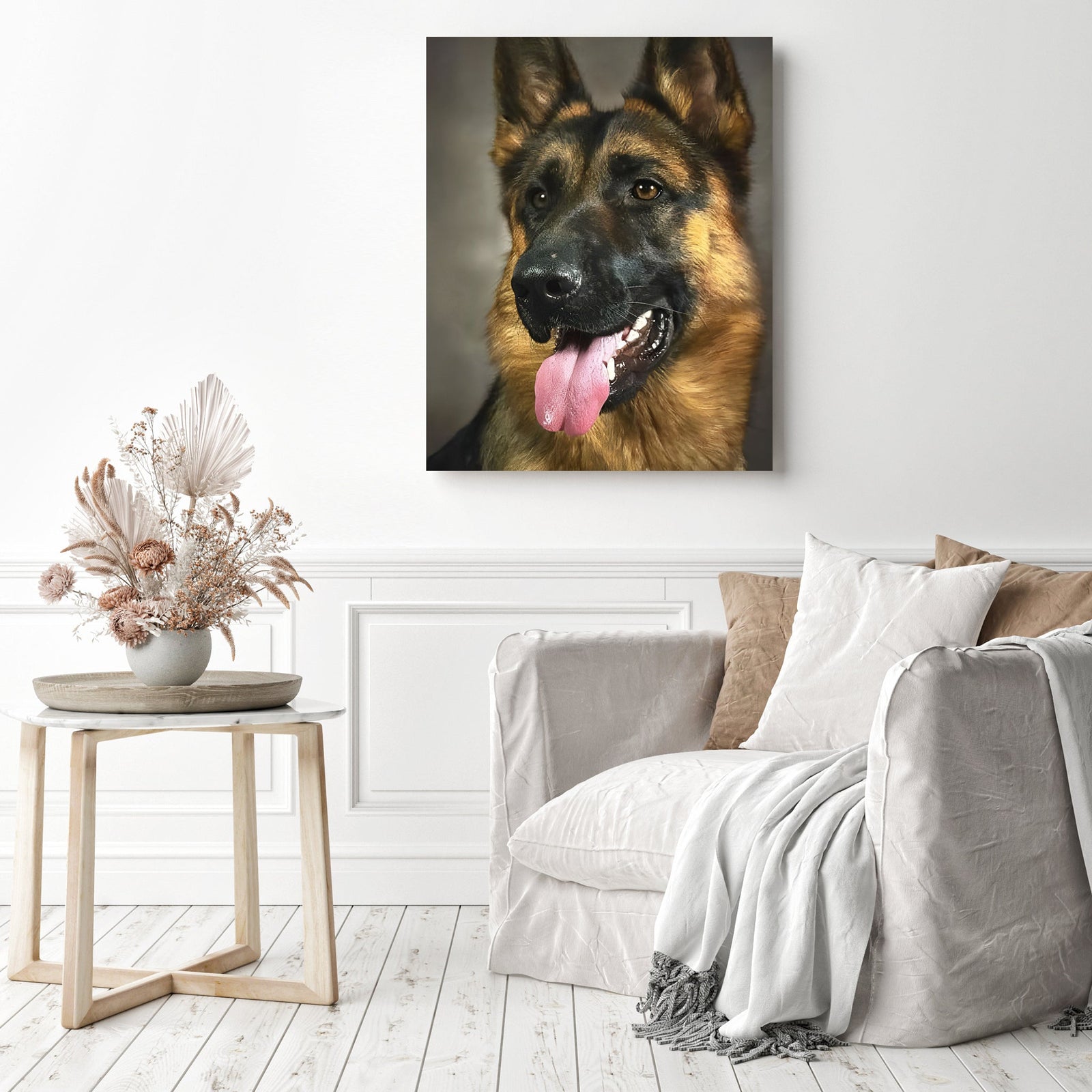 German Shepherd Dog | Diamond Painting Displayed as Home Decor