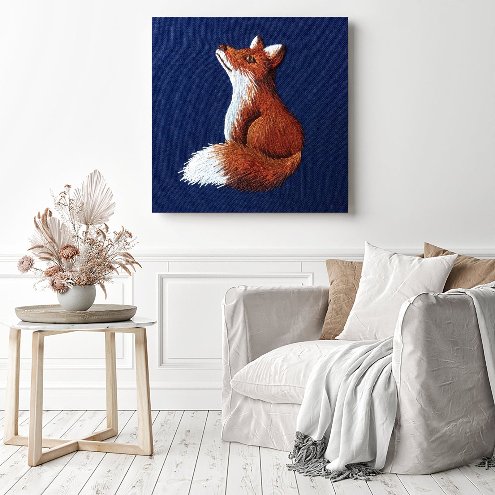 Fox Woven | Diamond Painting Displayed as Home Decor