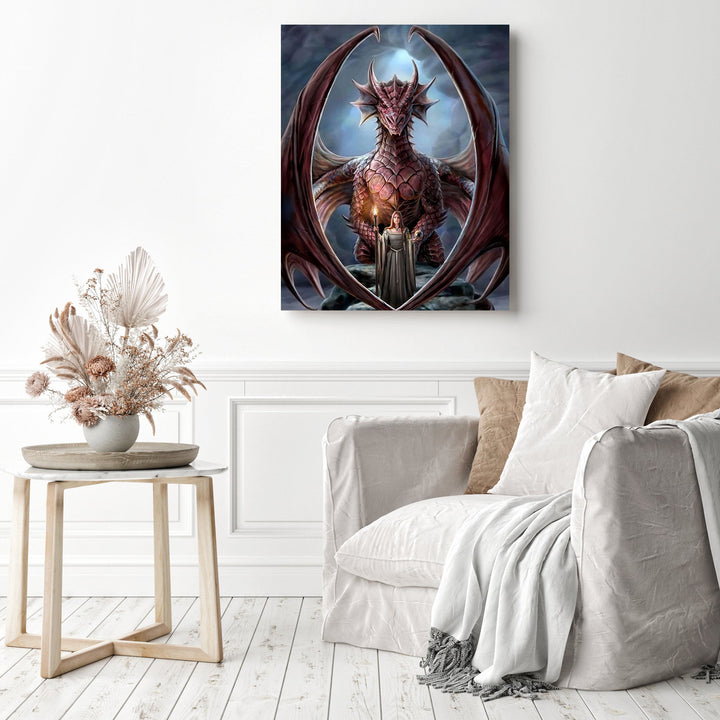 Magic Beauty And Red Dragon | Diamond Painting