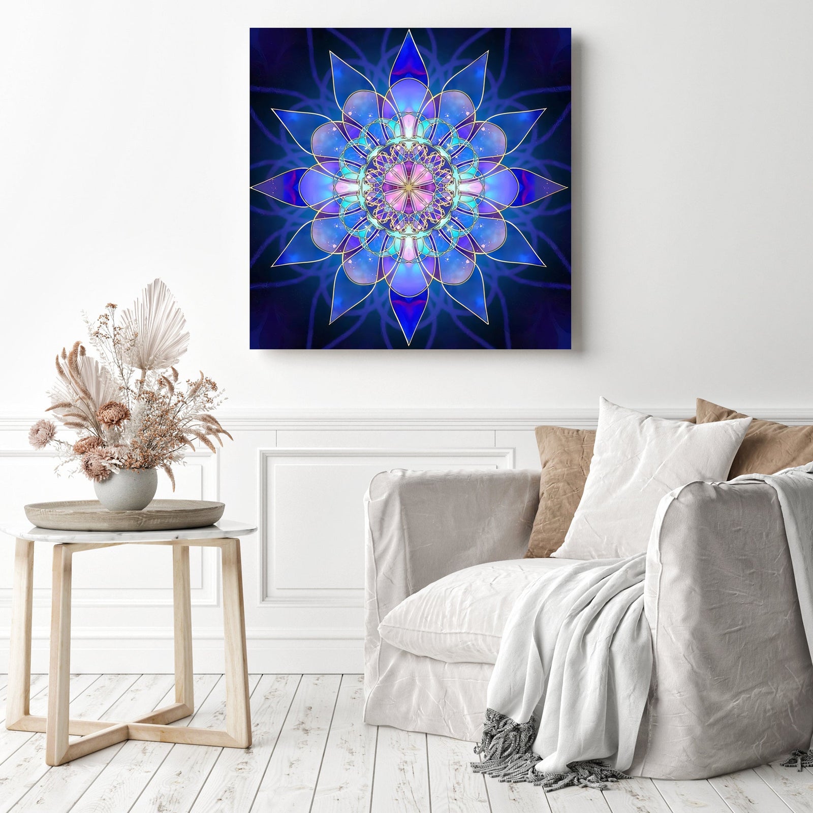 Special Abstract Mandala Pattern | Diamond Painting Displayed as Home Decor