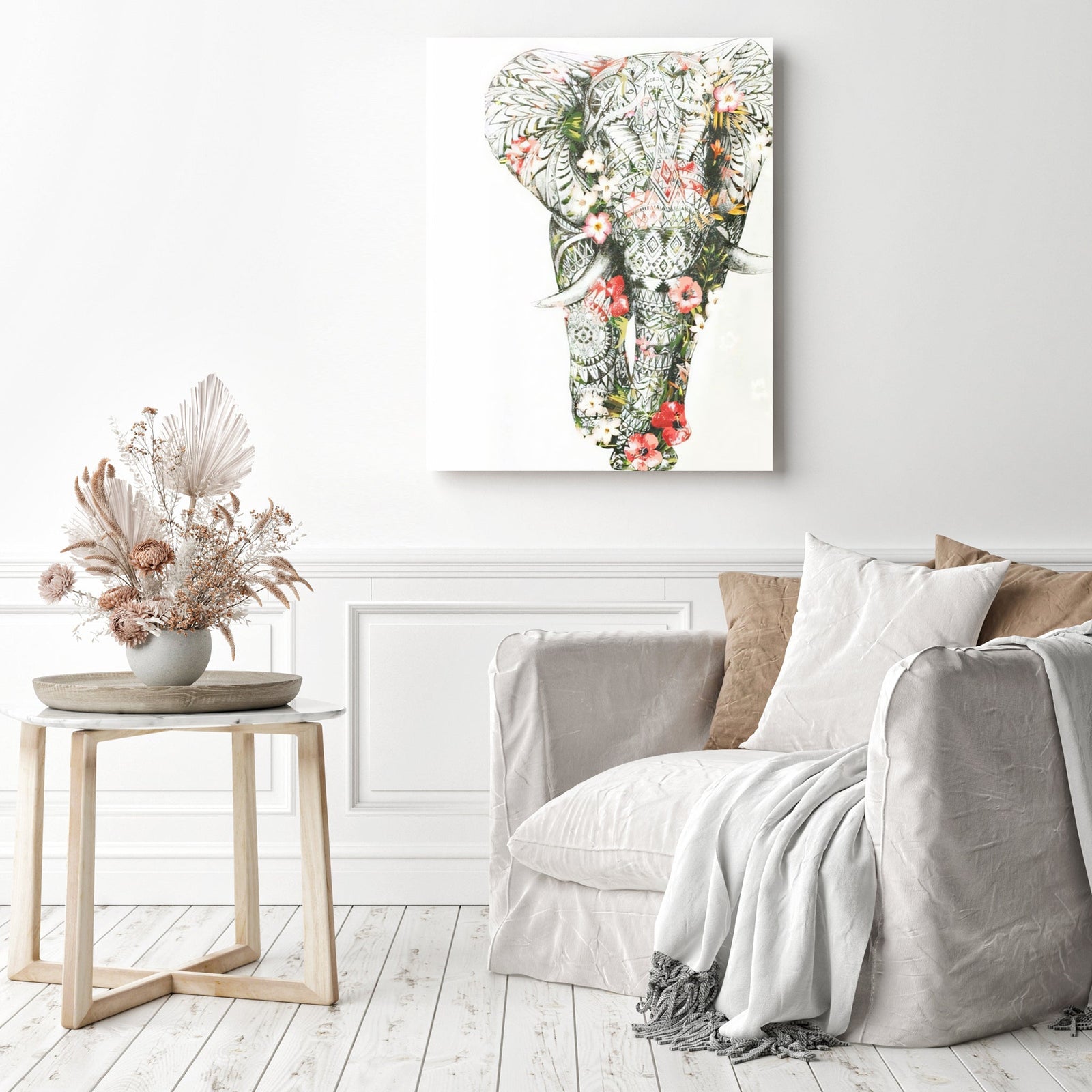 Bedazzled Special Colorful Elephant | Diamond Painting Displayed as Home Decor