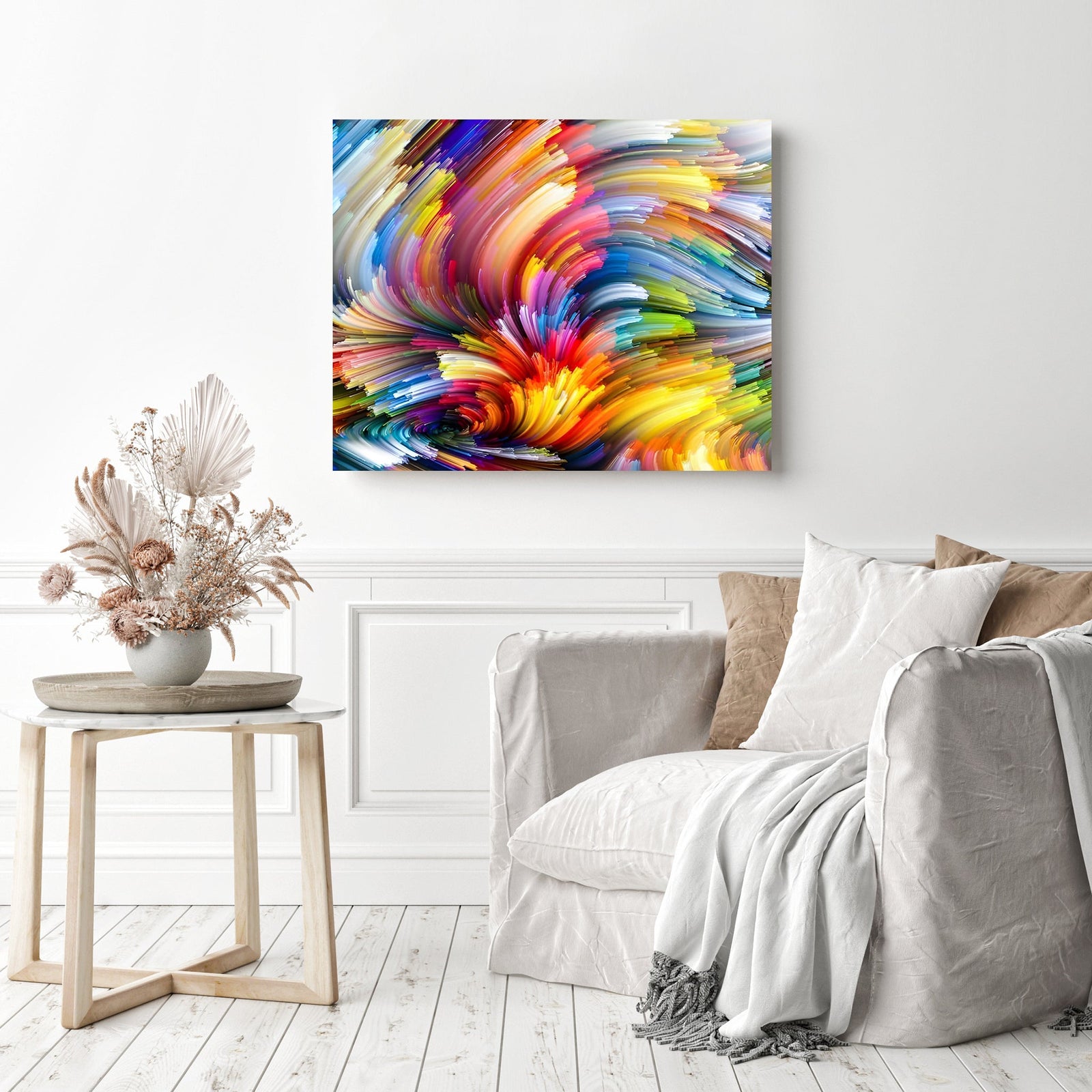 Colorful Abstract Pattern | Diamond Painting Displayed as Home Decor