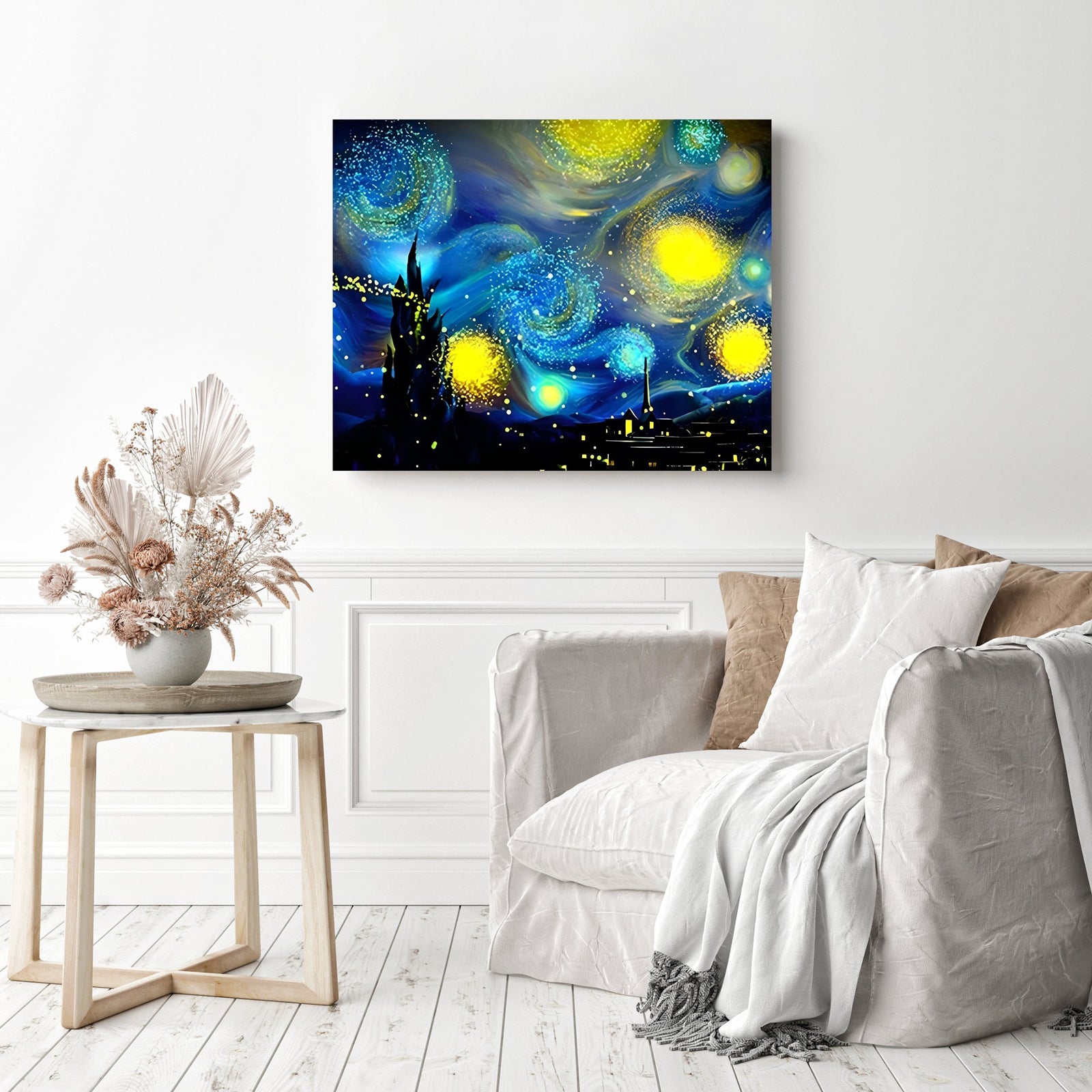 Abstract Sky Space | Diamond Painting Displayed as Home Decor