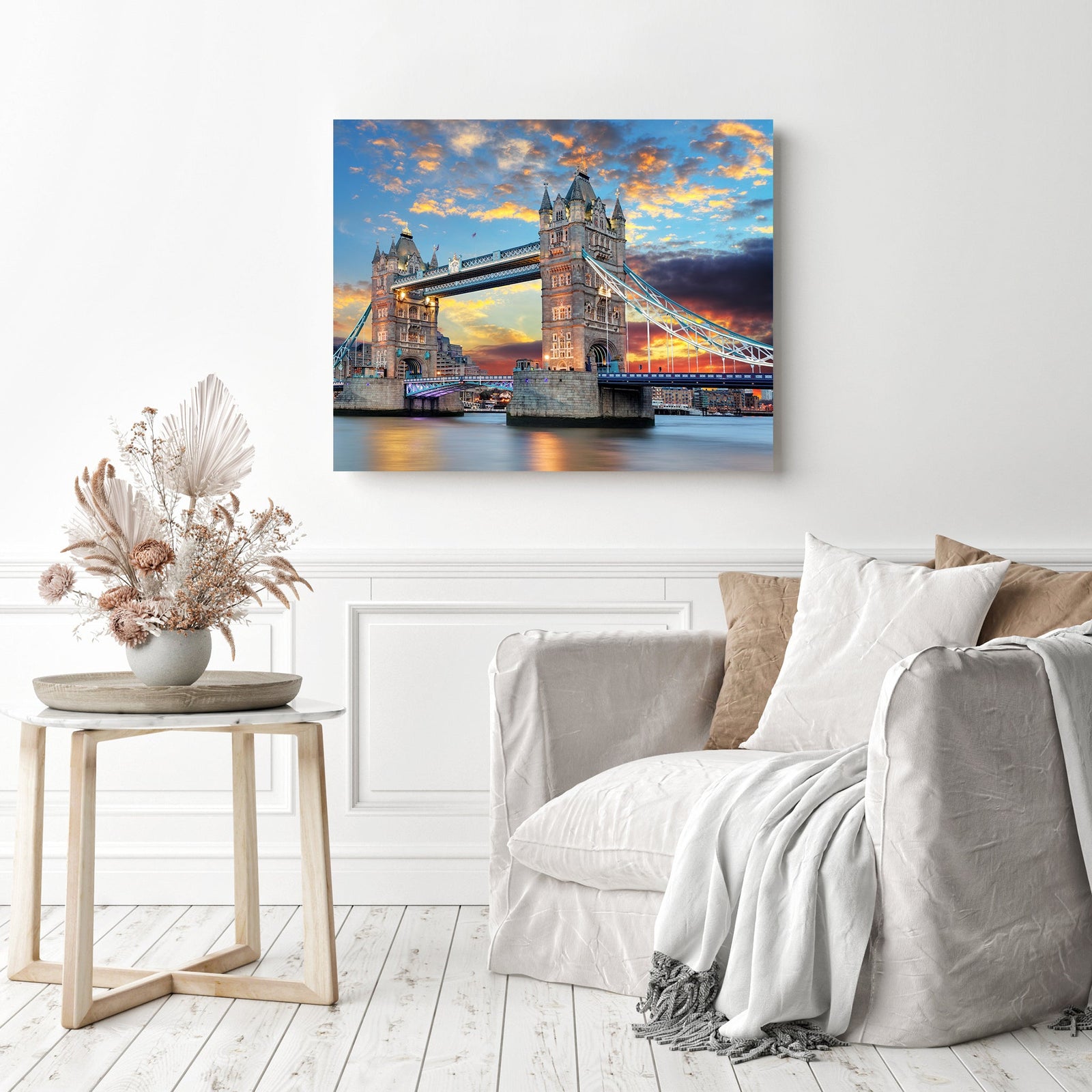 London Bridge Scene | Diamond Painting Displayed as Home Decor