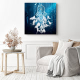 Dream Catcher White Feathers | Diamond Painting Displayed as Home Decor