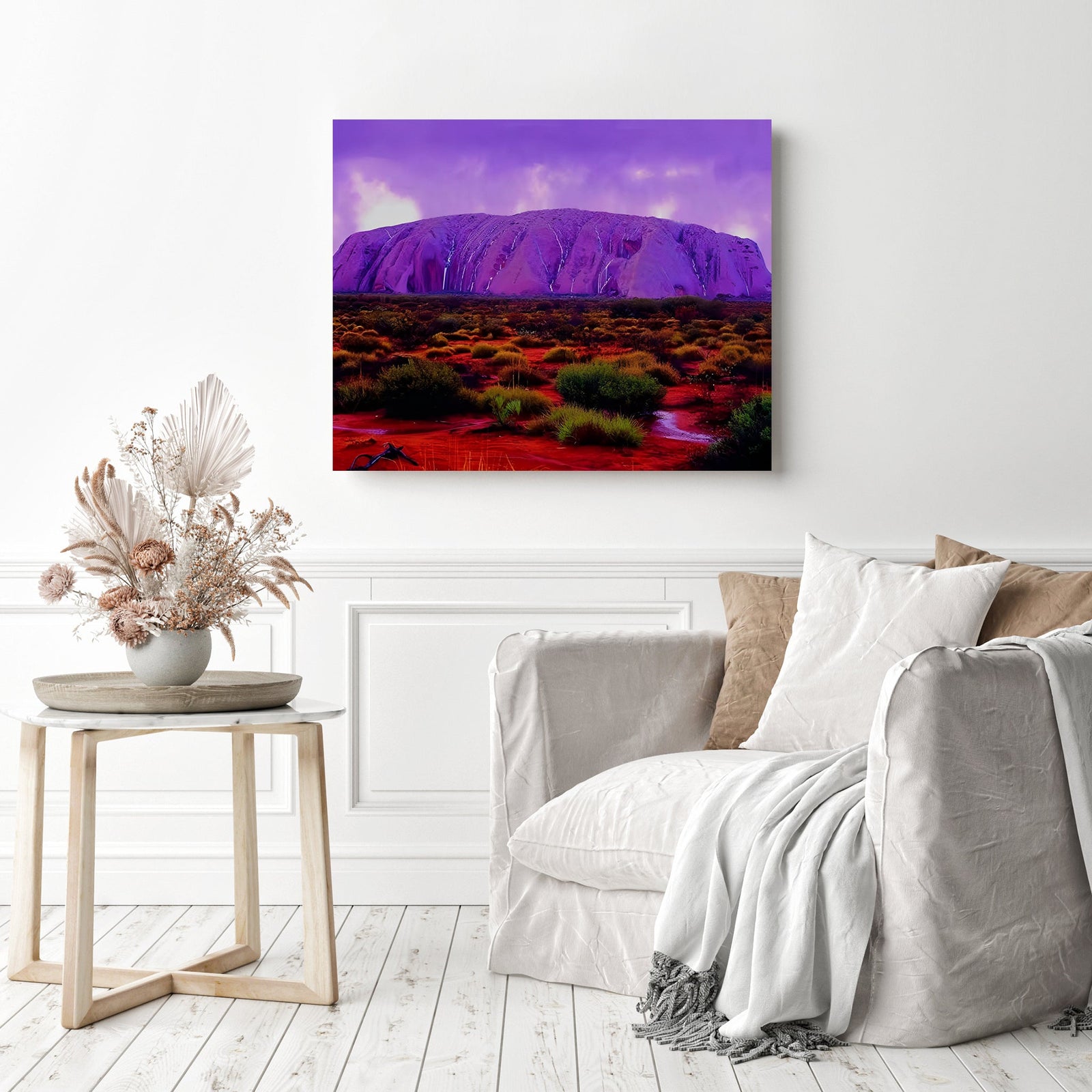 Ayers Rock Purple | Diamond Painting Displayed as Home Decor