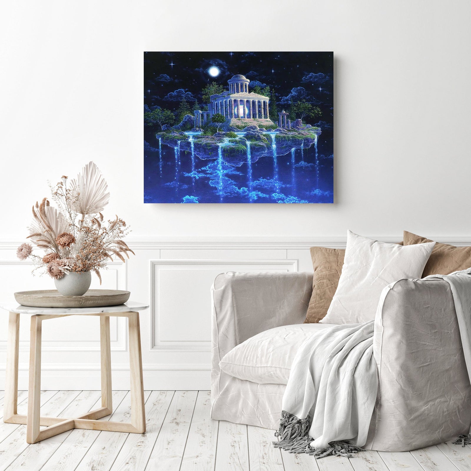 Fantasy Mystical Castle Island | Diamond Painting Displayed as Home Decor