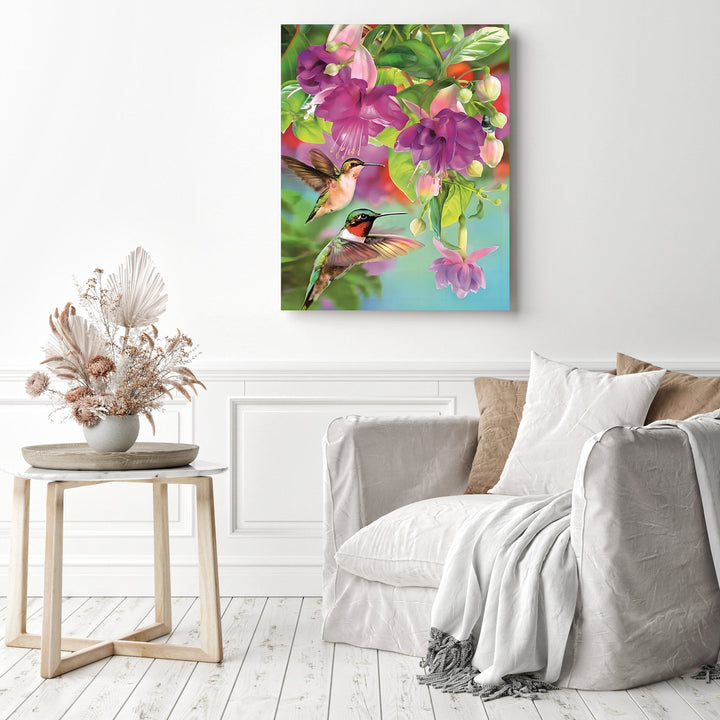 Hummingbird and Flowers | Diamond Painting