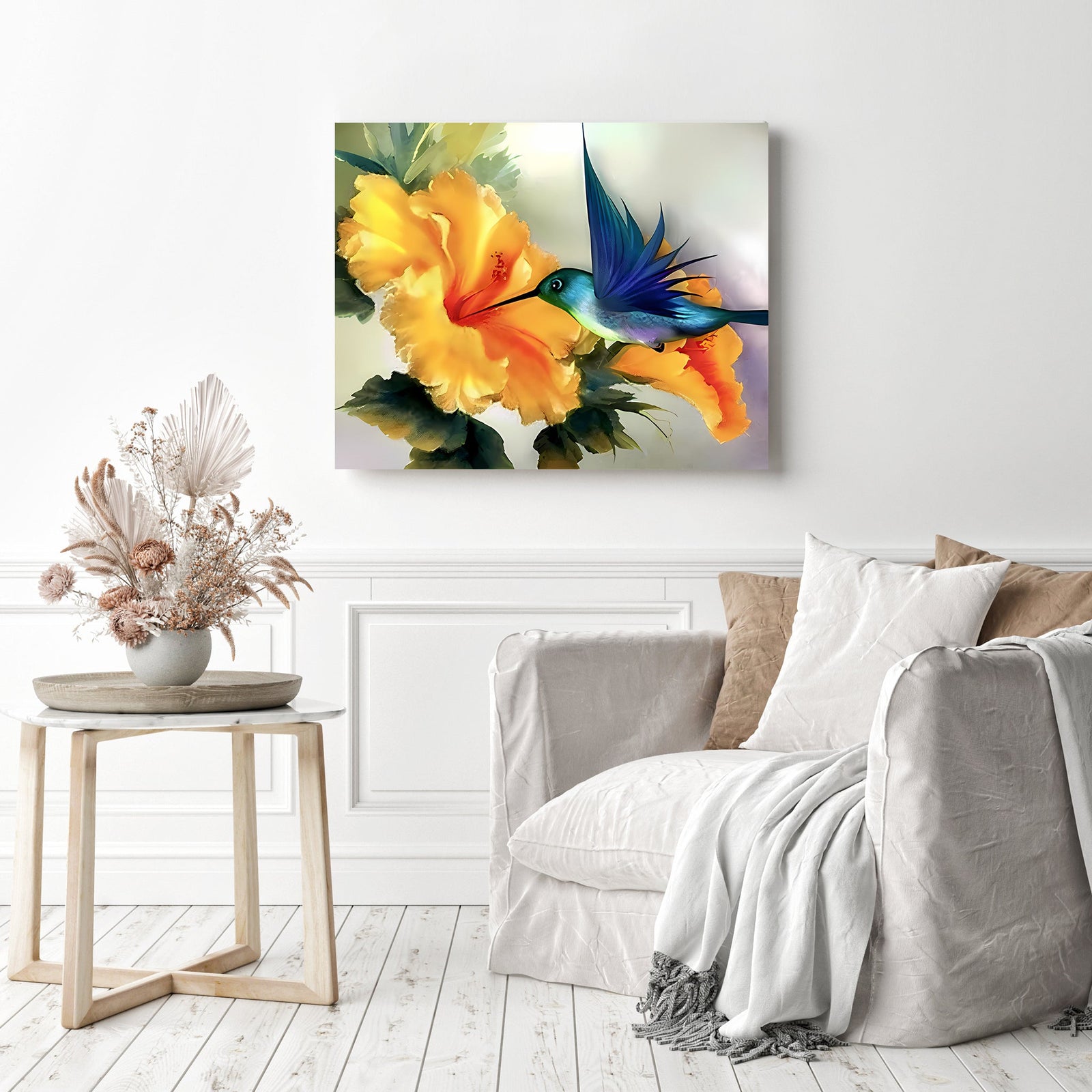 Hummingbird | Diamond Painting Displayed as Home Decor