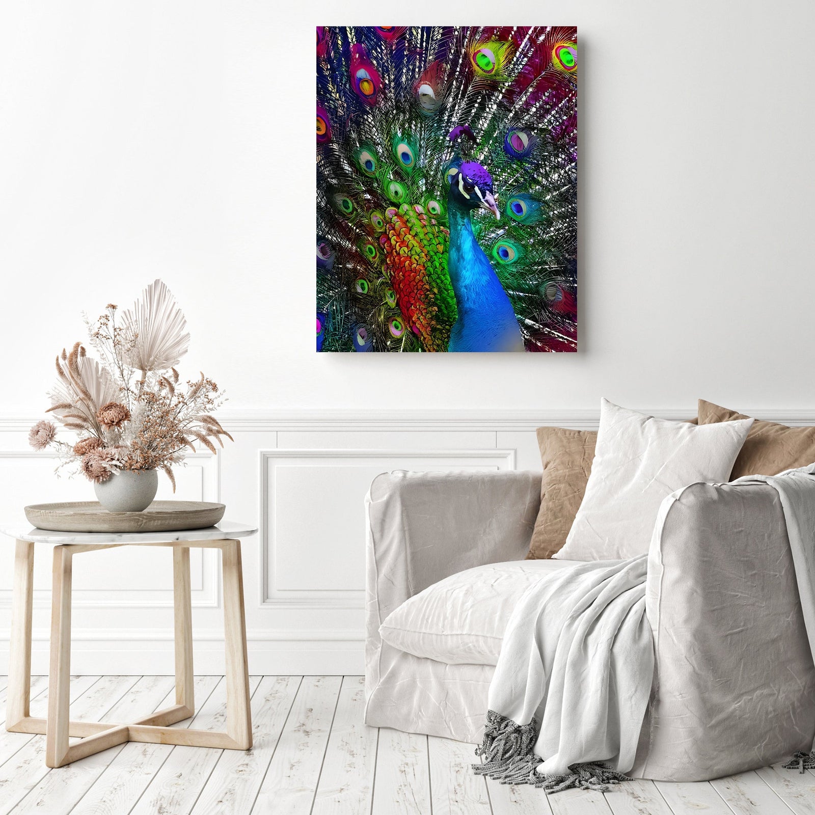 Be a Peacock | Diamond Painting Displayed as Home Decor