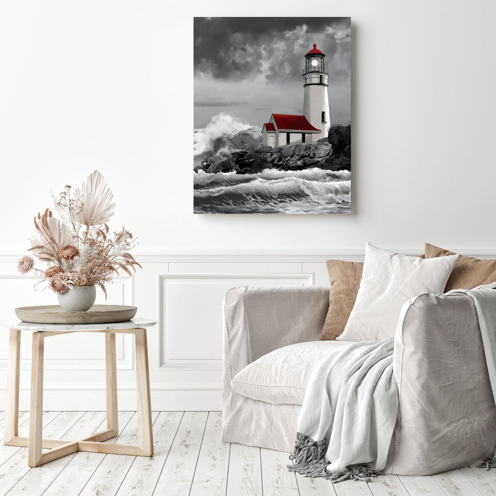 Lighthouse | Diamond Painting Displayed as Home Decor