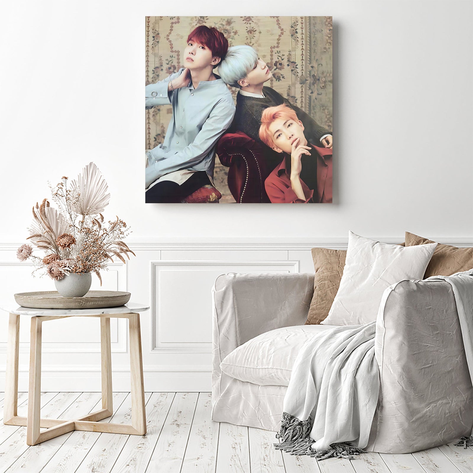 BTS Rap Line | Diamond Painting Displayed as Home Decor