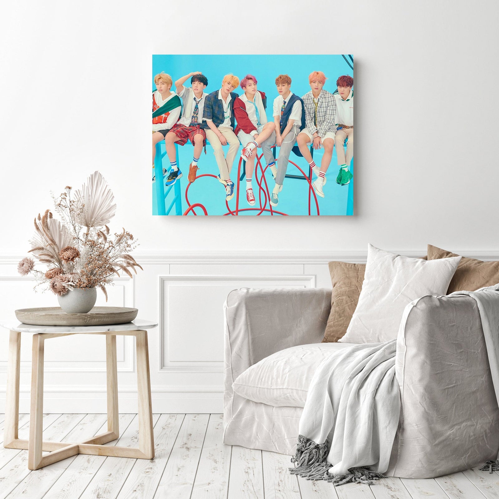 BTS Stars Charm | Diamond Painting Displayed as Home Decor